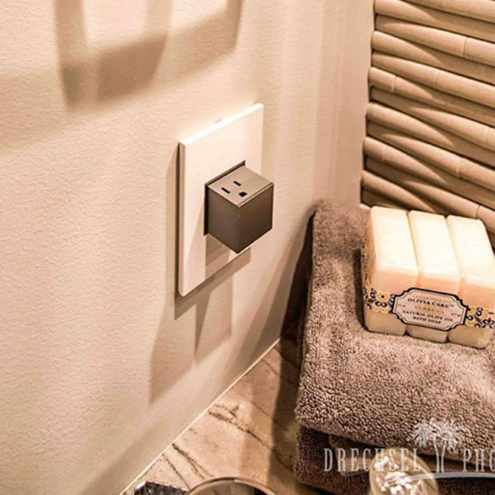 adorne 15A 1-Gang Pop-Out Triple Outlet, Magnesium - Bees Lighting