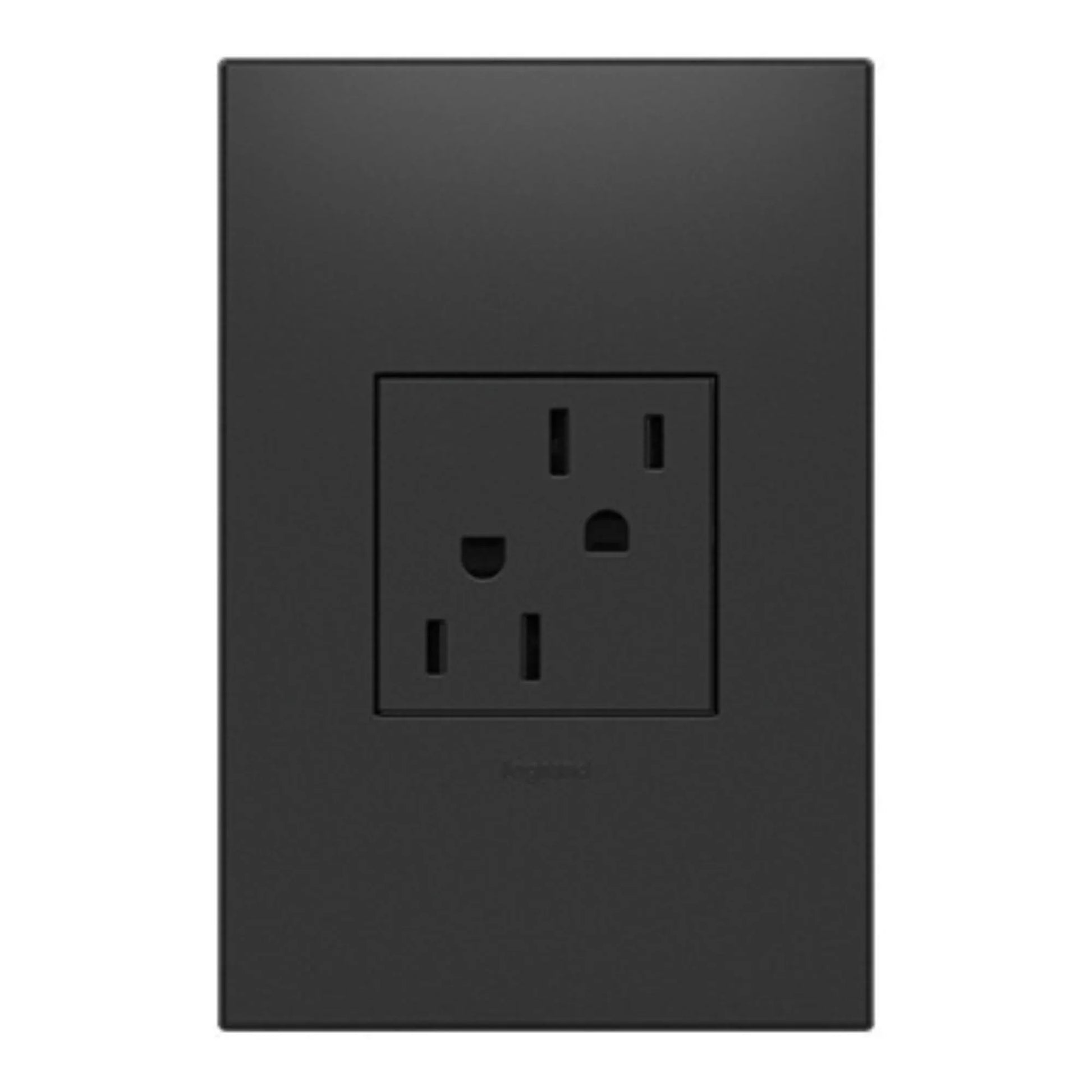 adorne 15A Dual Tamper-Resistant Outlet, Graphite - Bees Lighting
