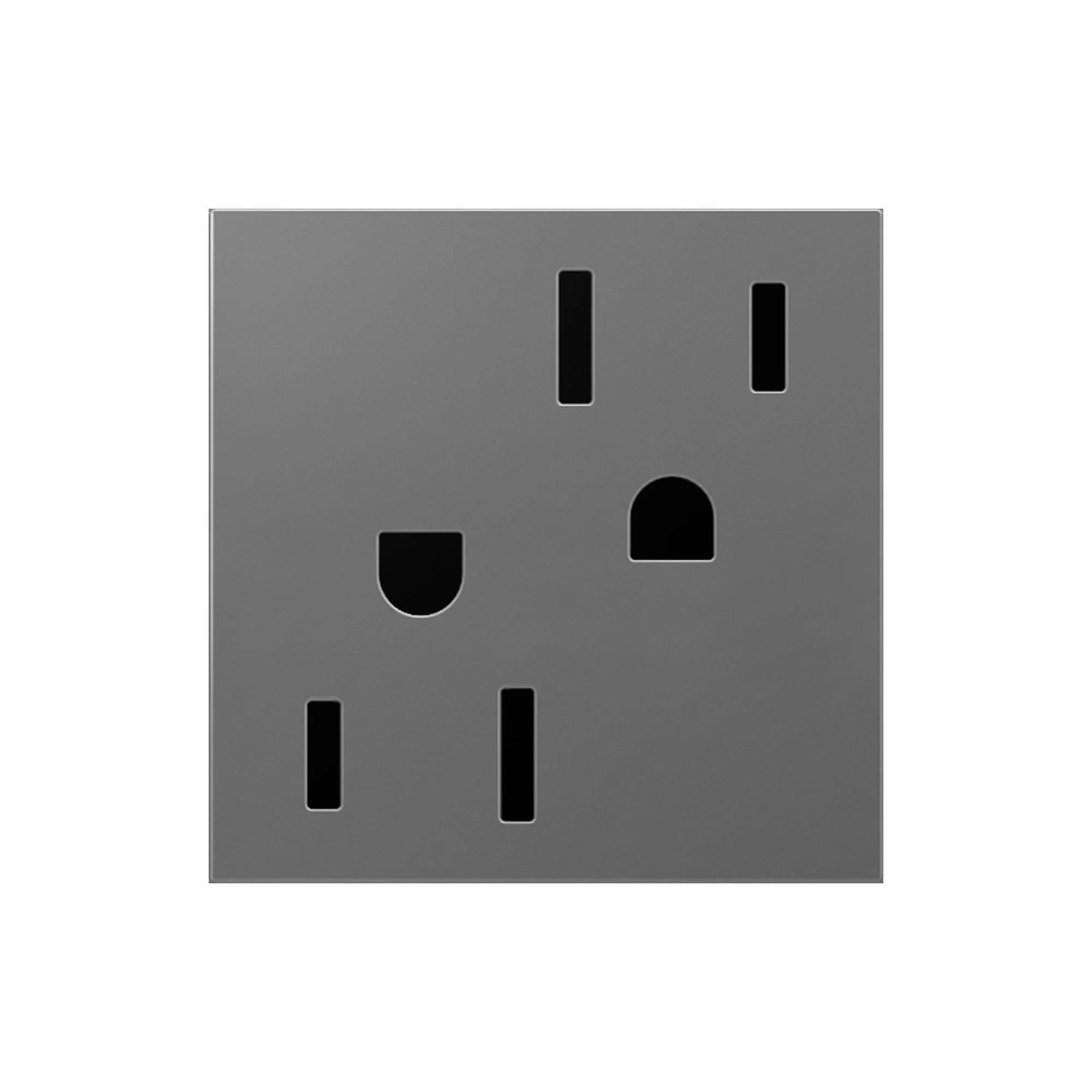 adorne 15A Dual Tamper-Resistant Outlet, Magnesium - Bees Lighting