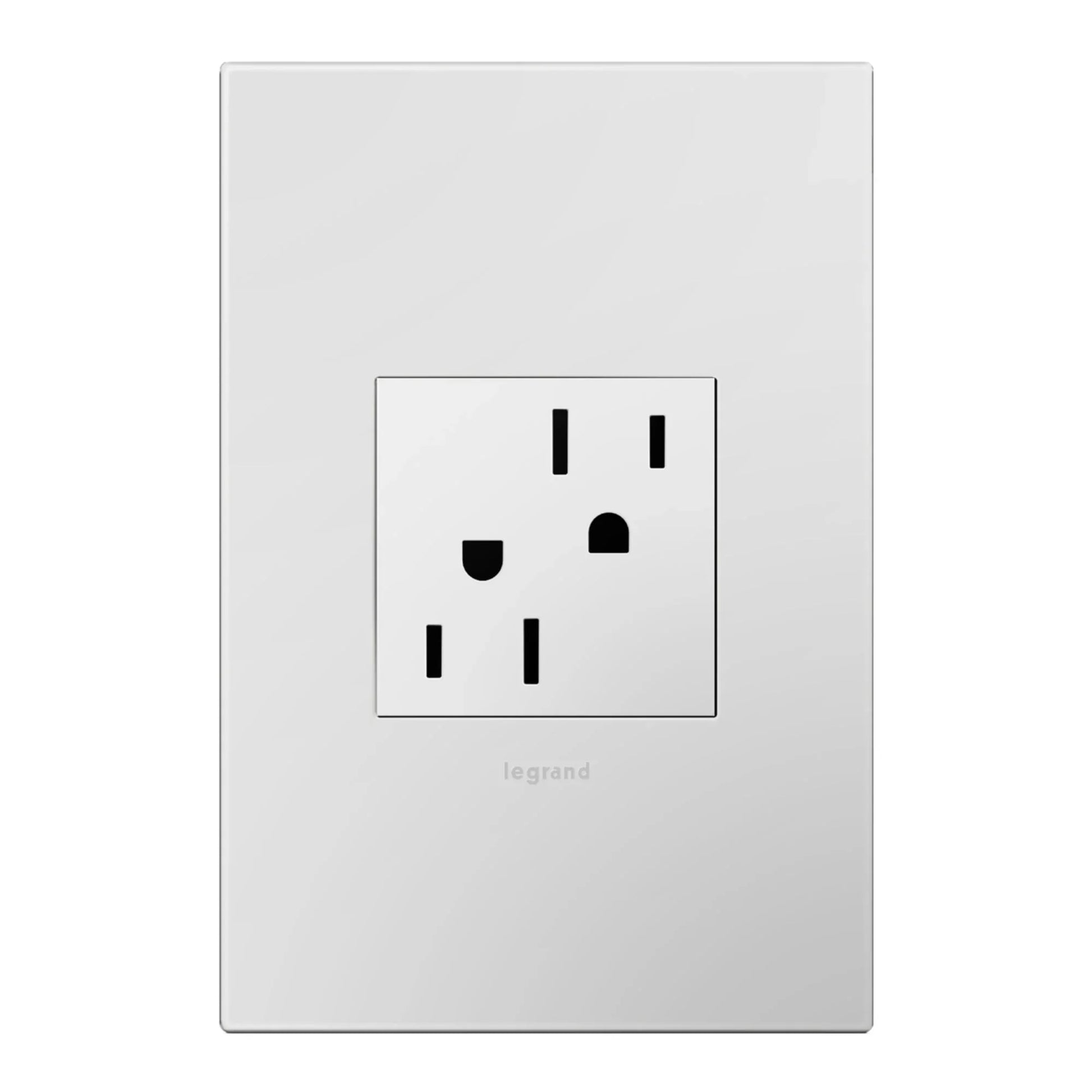 adorne 15A Dual Tamper-Resistant Outlet, White - Bees Lighting