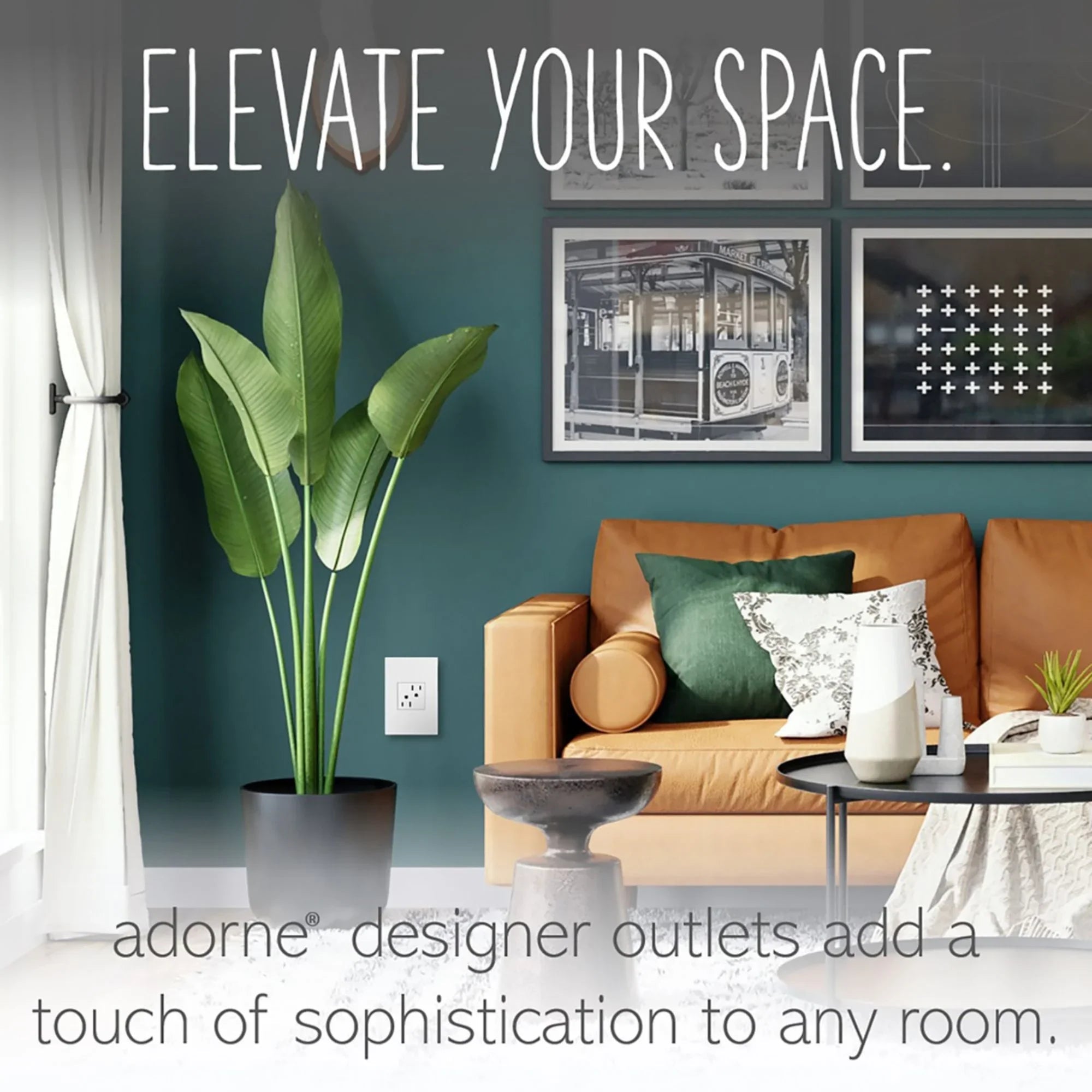 adorne 15A Dual Tamper-Resistant Outlet, White - Bees Lighting