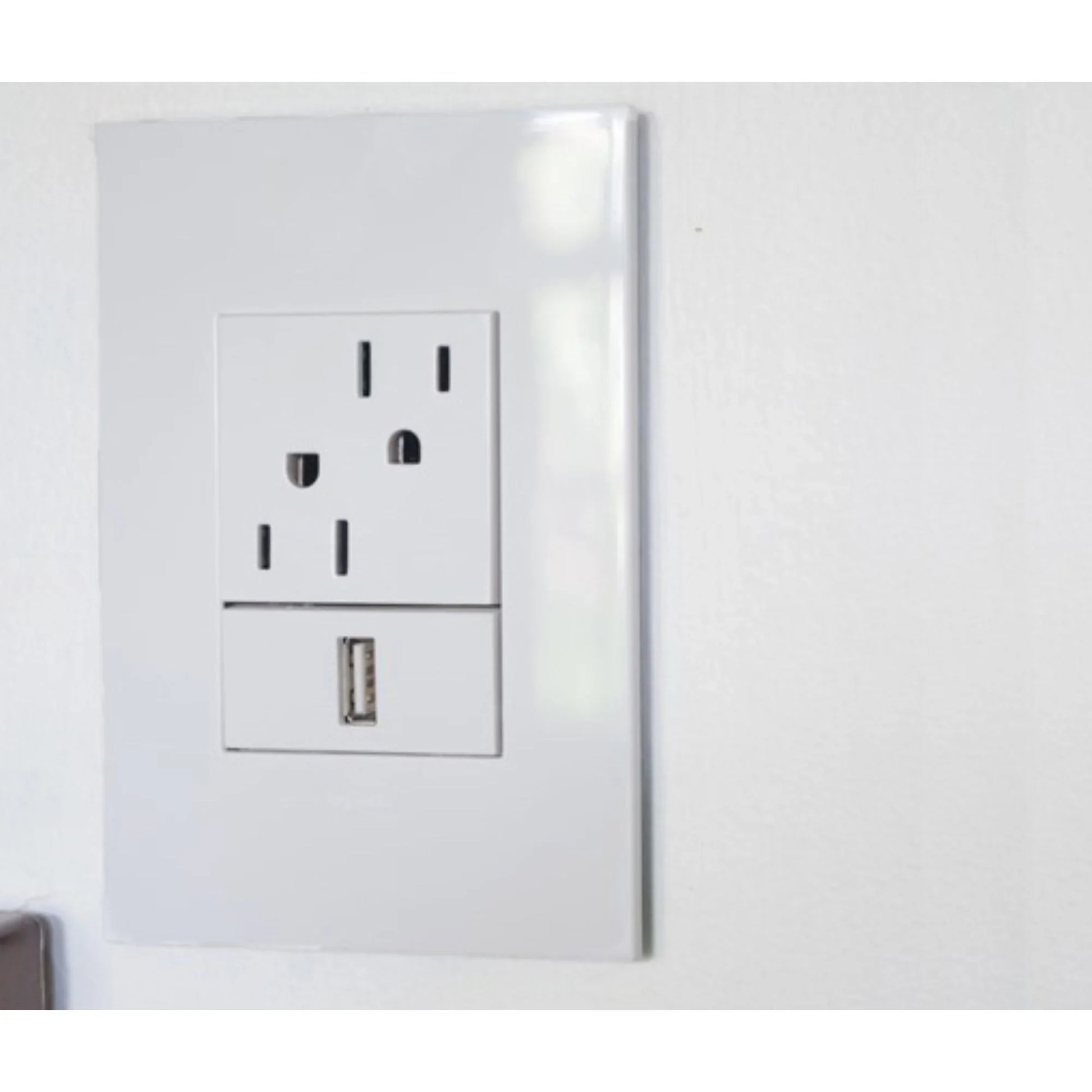 adorne 15A Dual Tamper-Resistant Outlet, White - Bees Lighting
