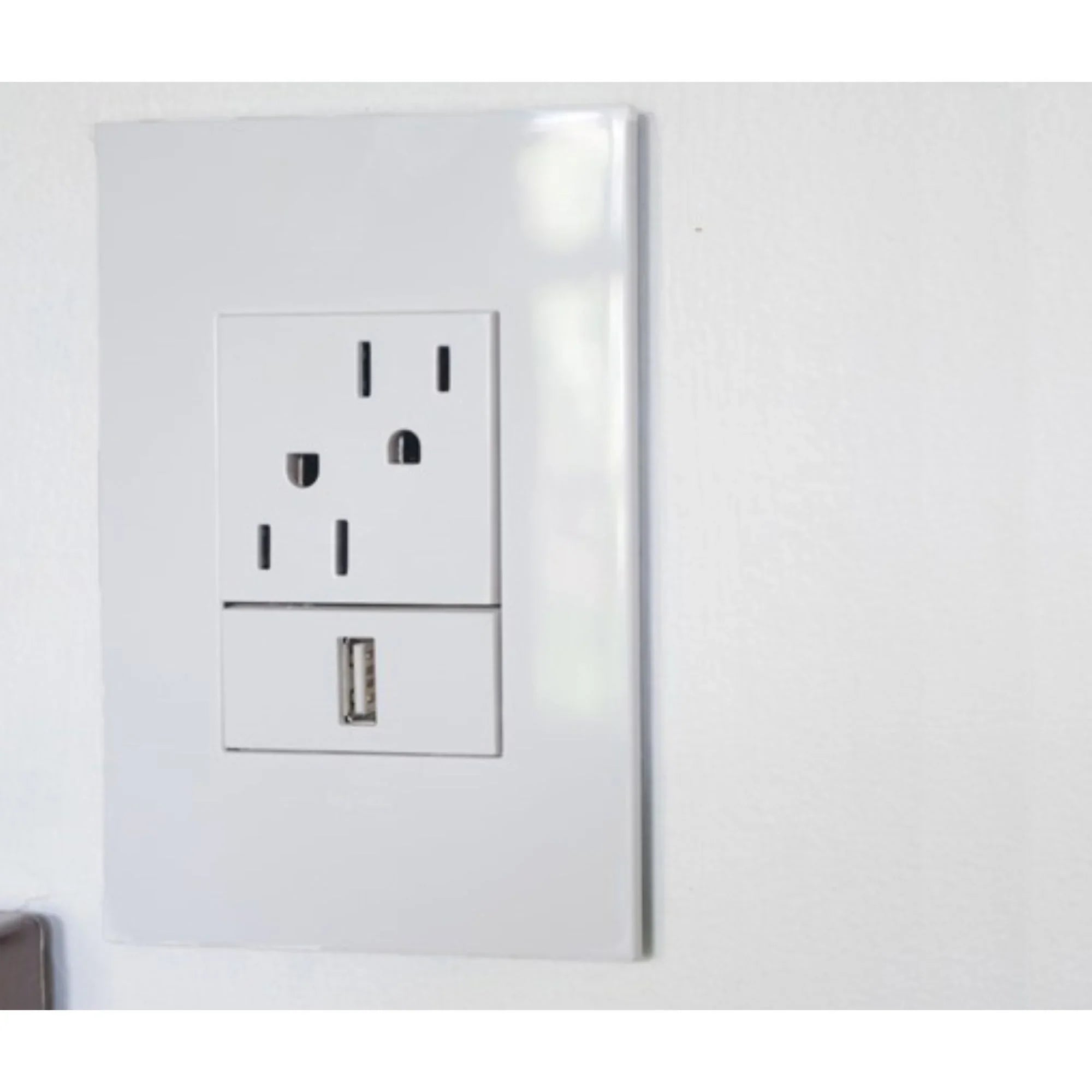 adorne 15A Dual Tamper-Resistant Outlet, White - Bees Lighting