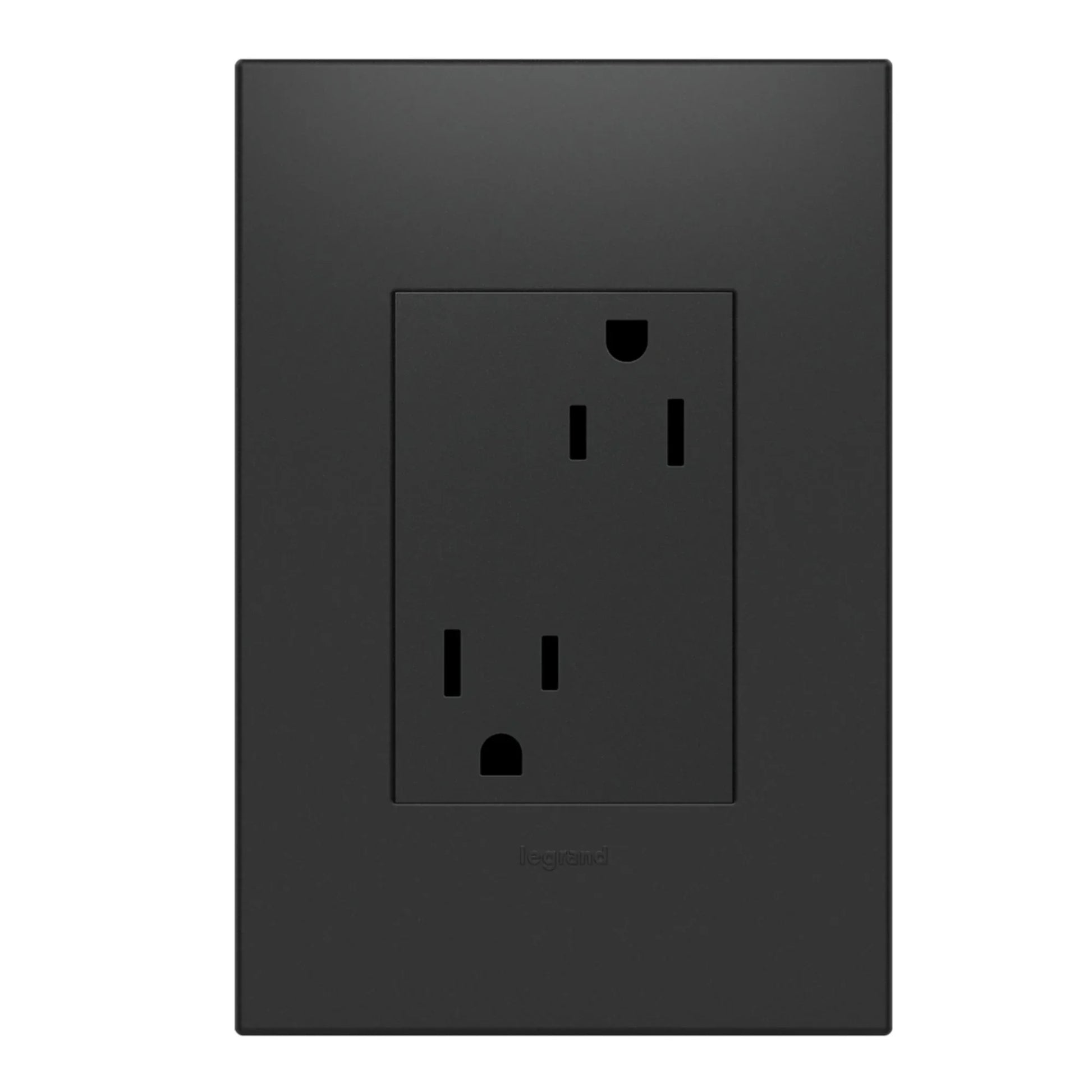 adorne 15A Plus-Size Dual Tamper-Resistant Outlet, Graphite - Bees Lighting