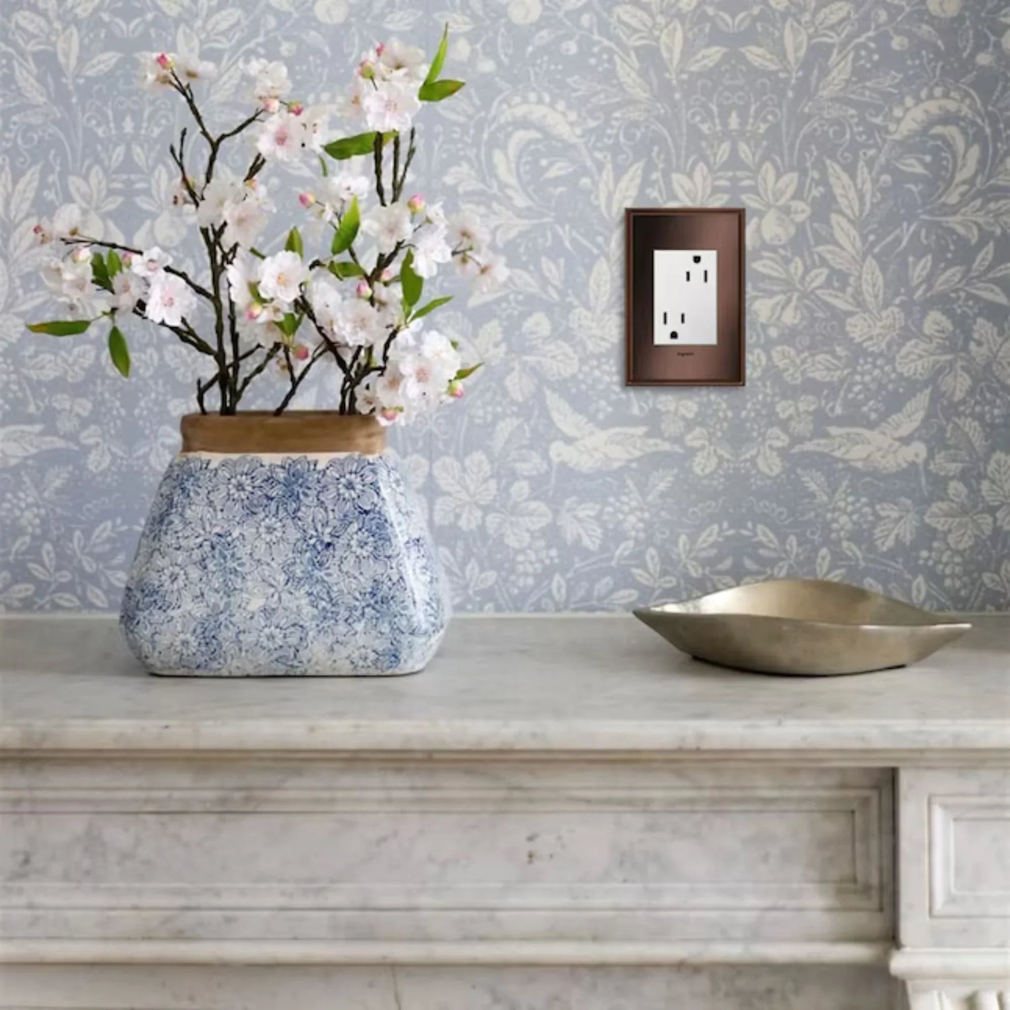 adorne 15A Plus-Size Dual Tamper-Resistant Outlet, White - Bees Lighting