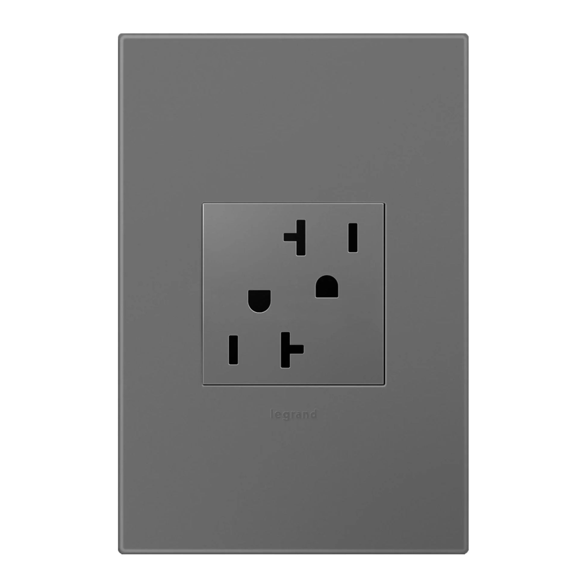 adorne 20A Dual Tamper-Resistant Outlet, Magnesium - Bees Lighting
