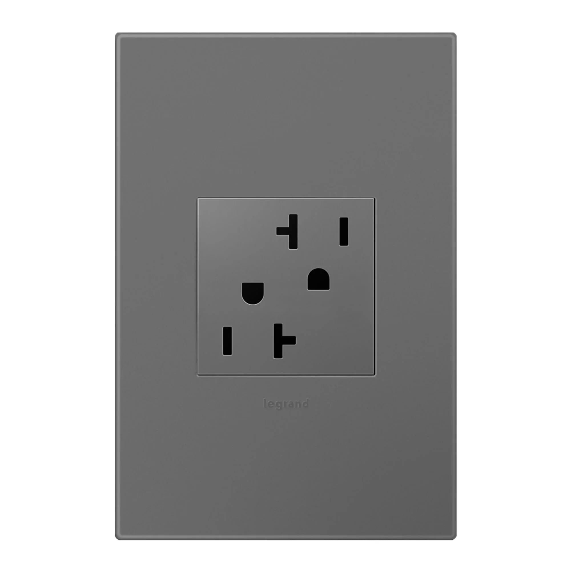 adorne 20A Dual Tamper-Resistant Outlet, Magnesium - Bees Lighting