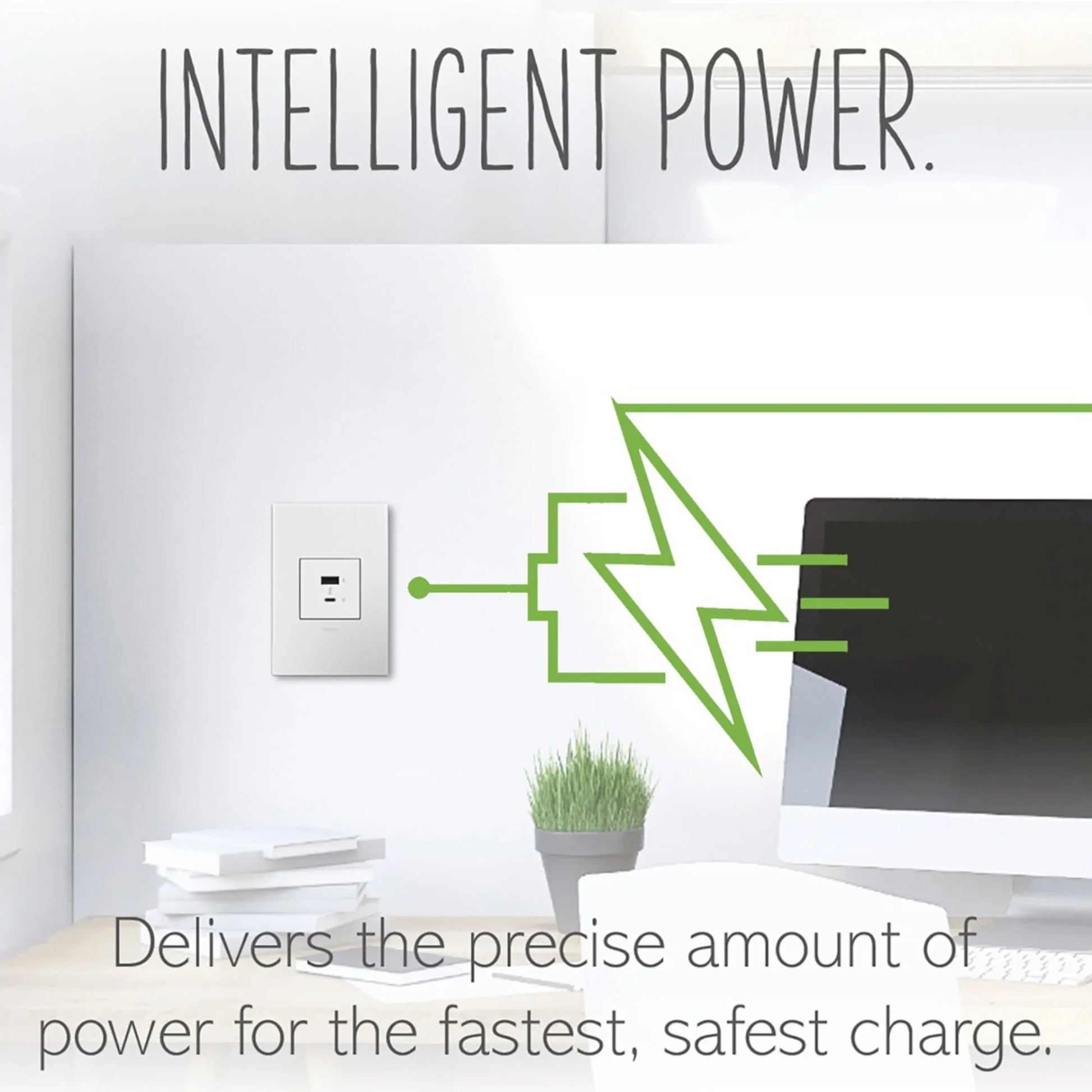 adorne Ultra-Fast USB Type-A/C Outlet Module, 6-Amp, White - Bees Lighting