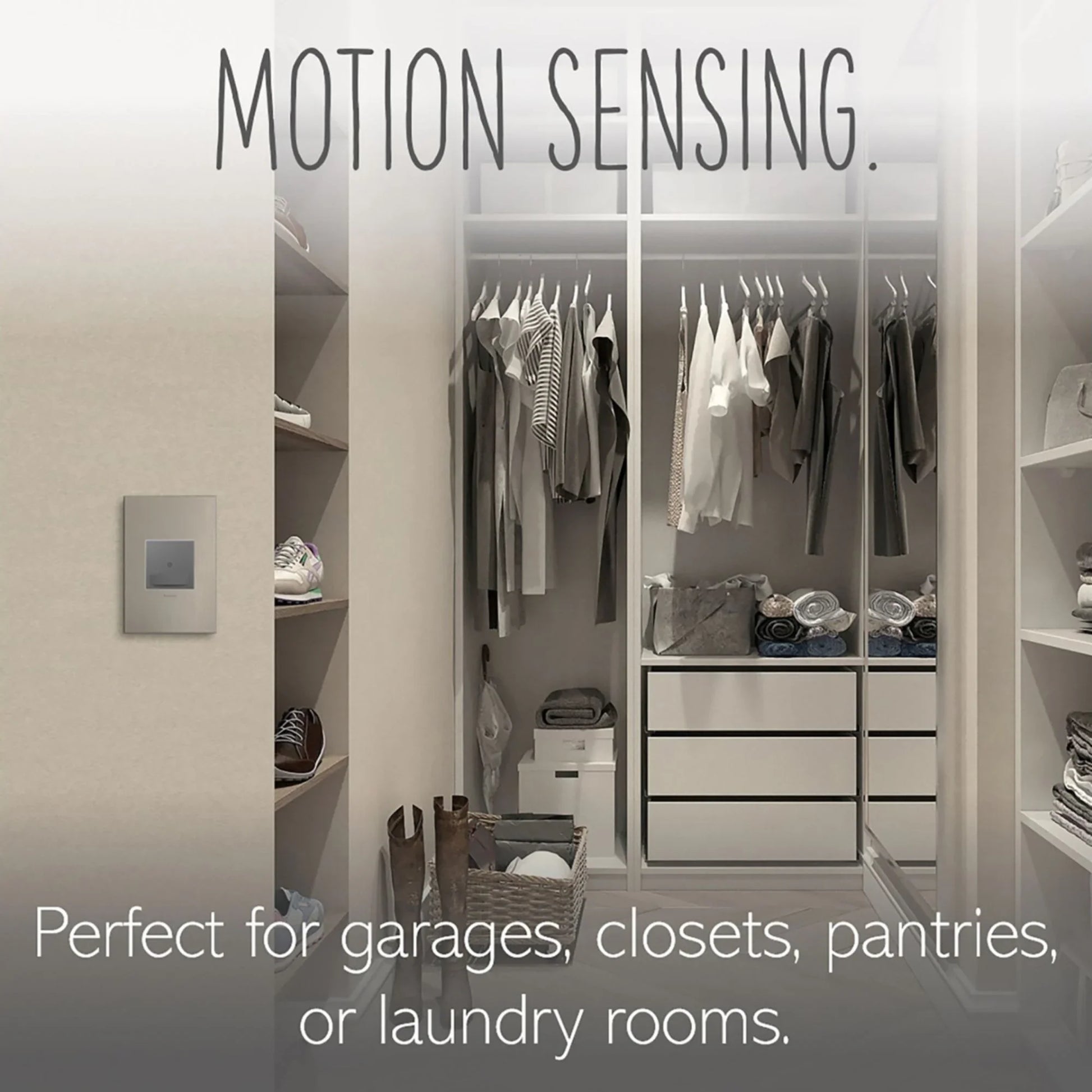 adorne Auto On/Off Occupancy Motion Sensor Switch, 600W, 120V, White - Bees Lighting