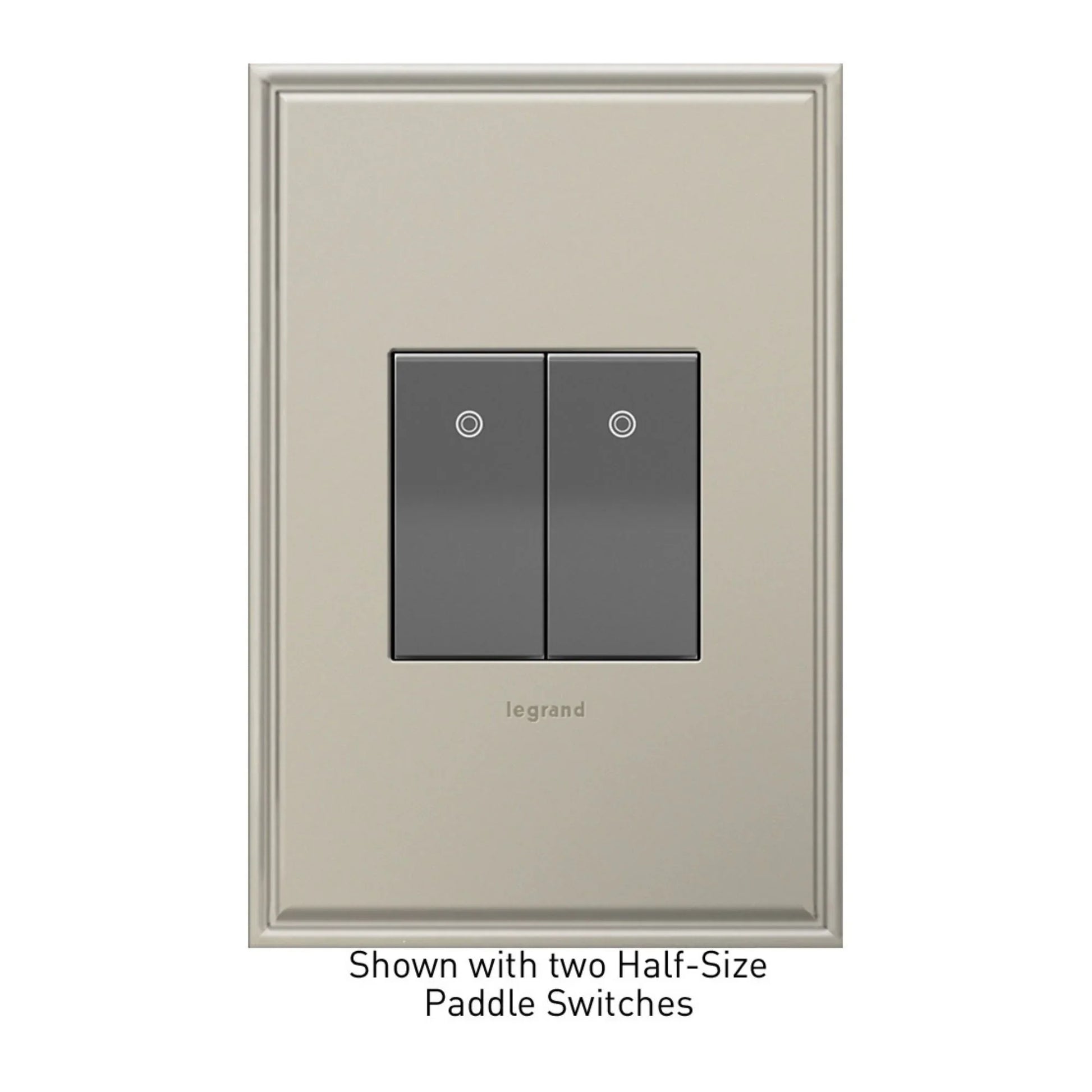 adorne 3-Way Paddle Light Switch, Half-Size, 15A, 120V, Magnesium - Bees Lighting