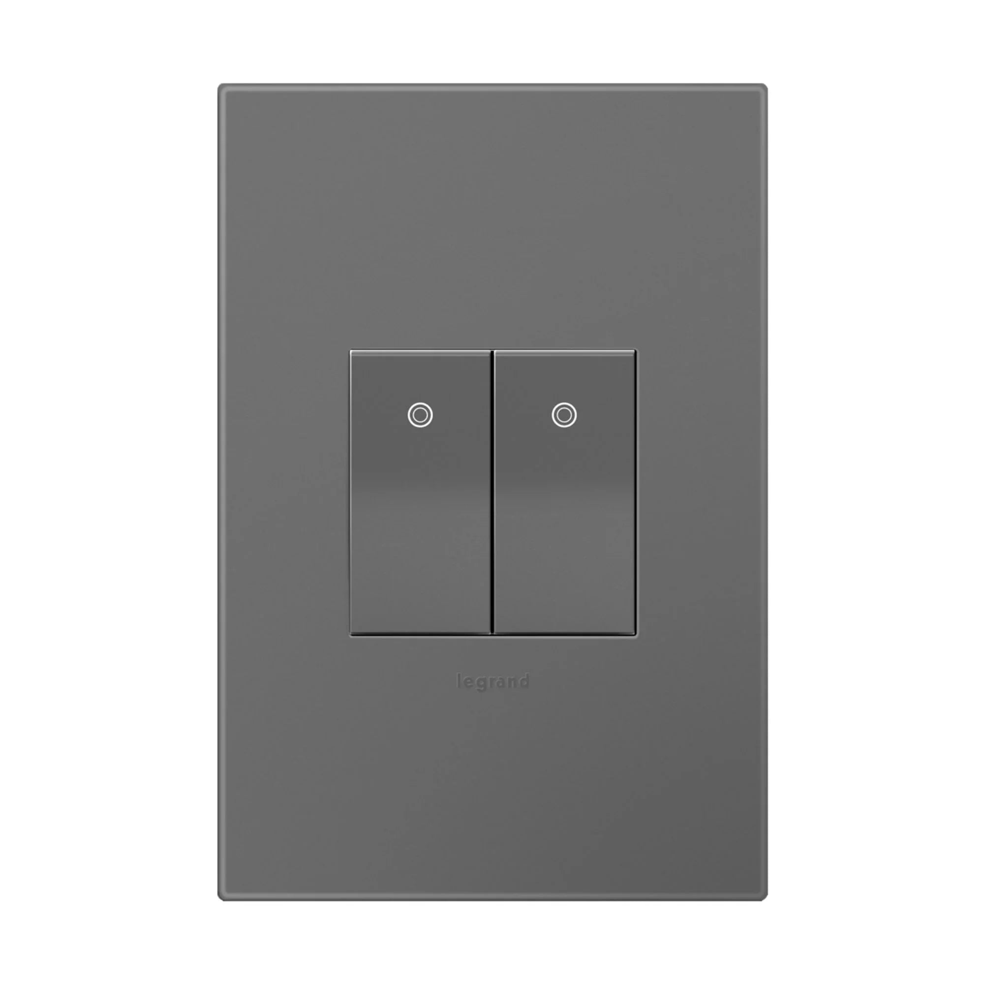 adorne 3-Way Paddle Light Switch, Half-Size, 15A, 120V, Magnesium - Bees Lighting