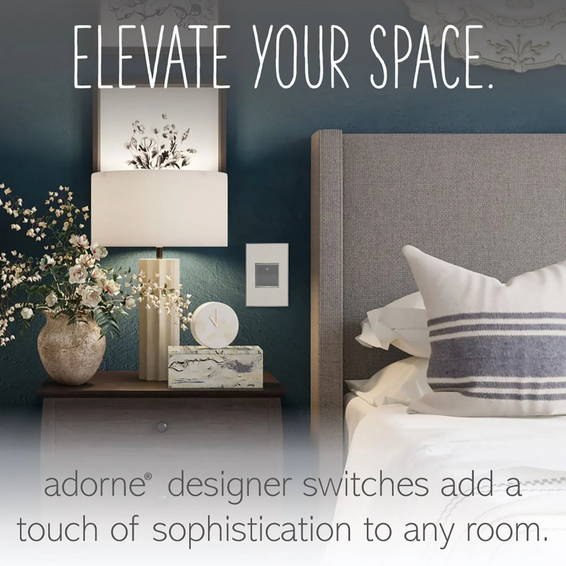 adorne 15-Amp Paddle Switch, Single Pole/3-Way, 120V, Magnesium - Bees Lighting