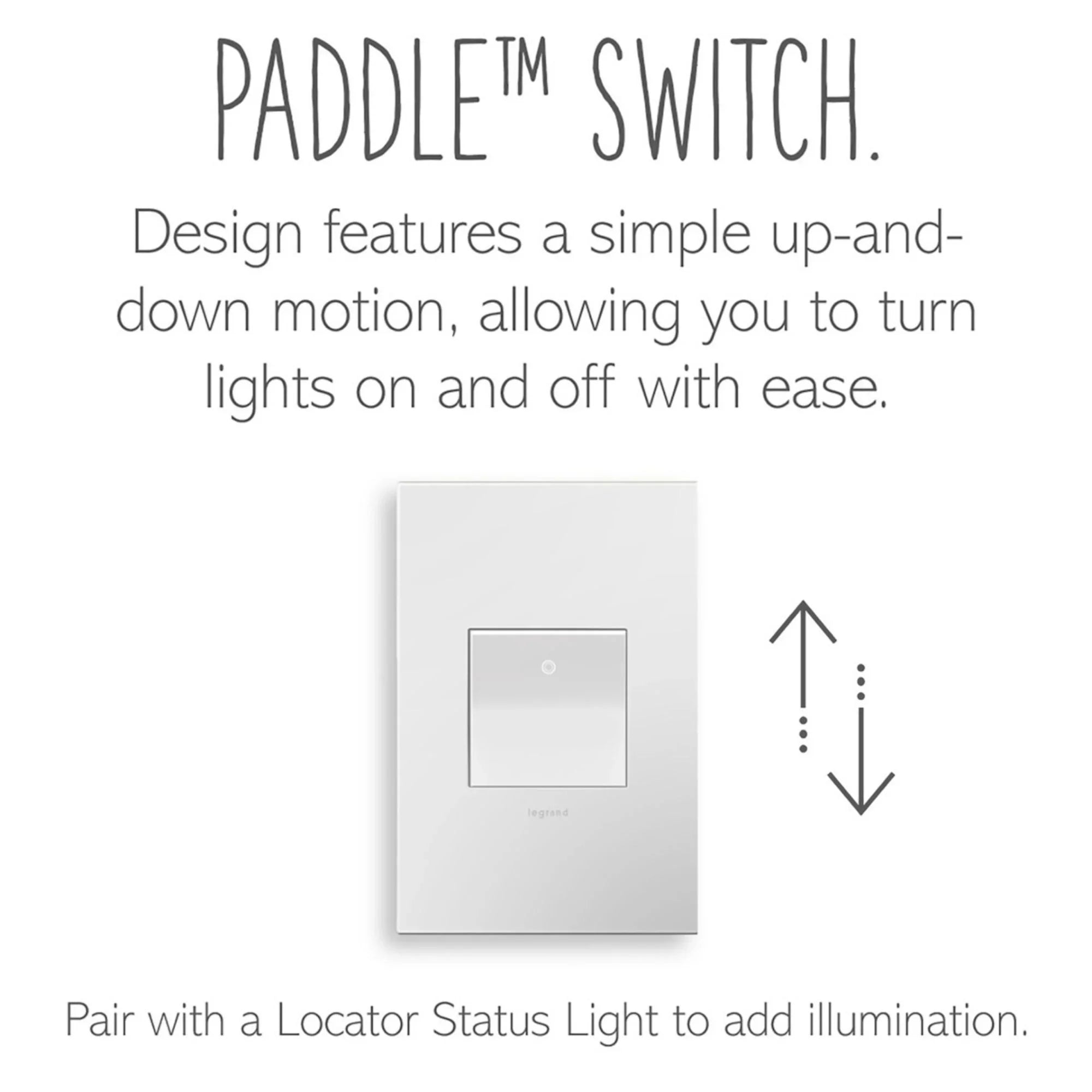 adorne 20-Amp Paddle Switch, Single Pole/3-Way, 120V, White - Bees Lighting