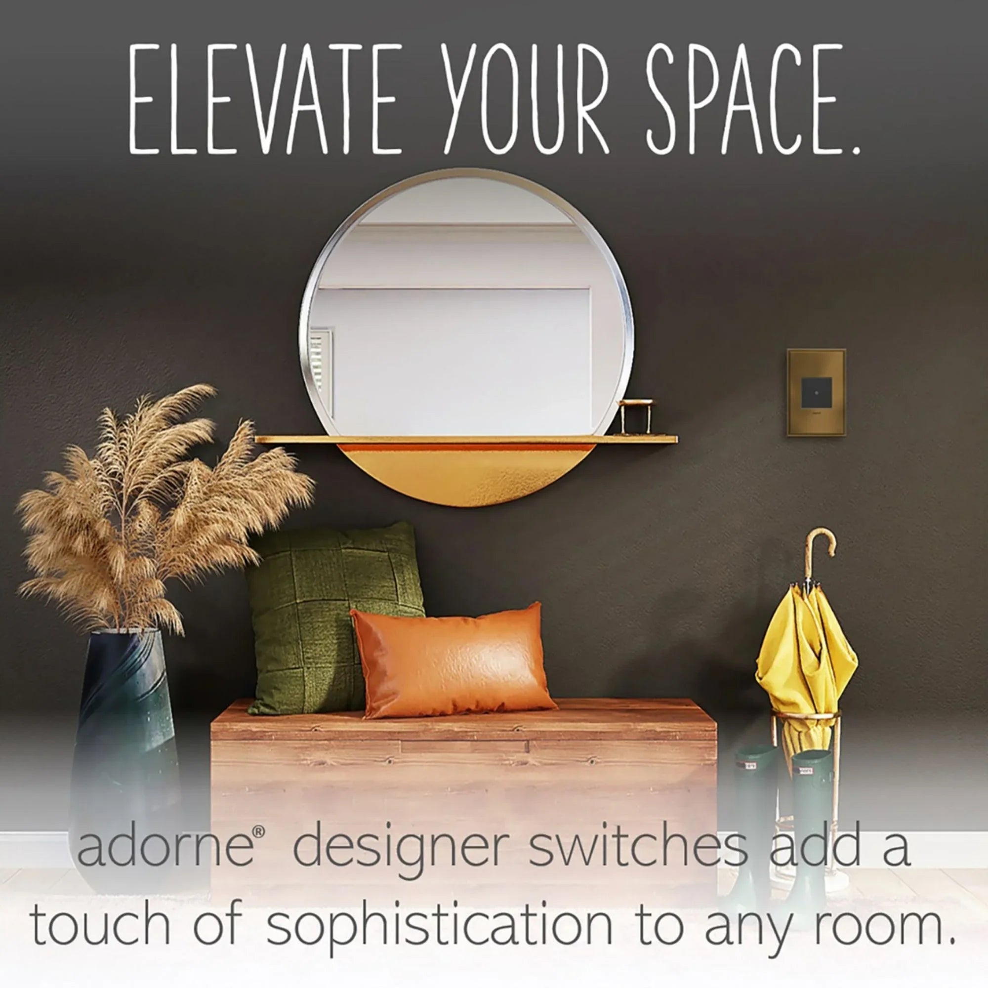 adorne 15-Amp sofTap Switch, Single Pole/3-Way, 120V, Graphite - Bees Lighting