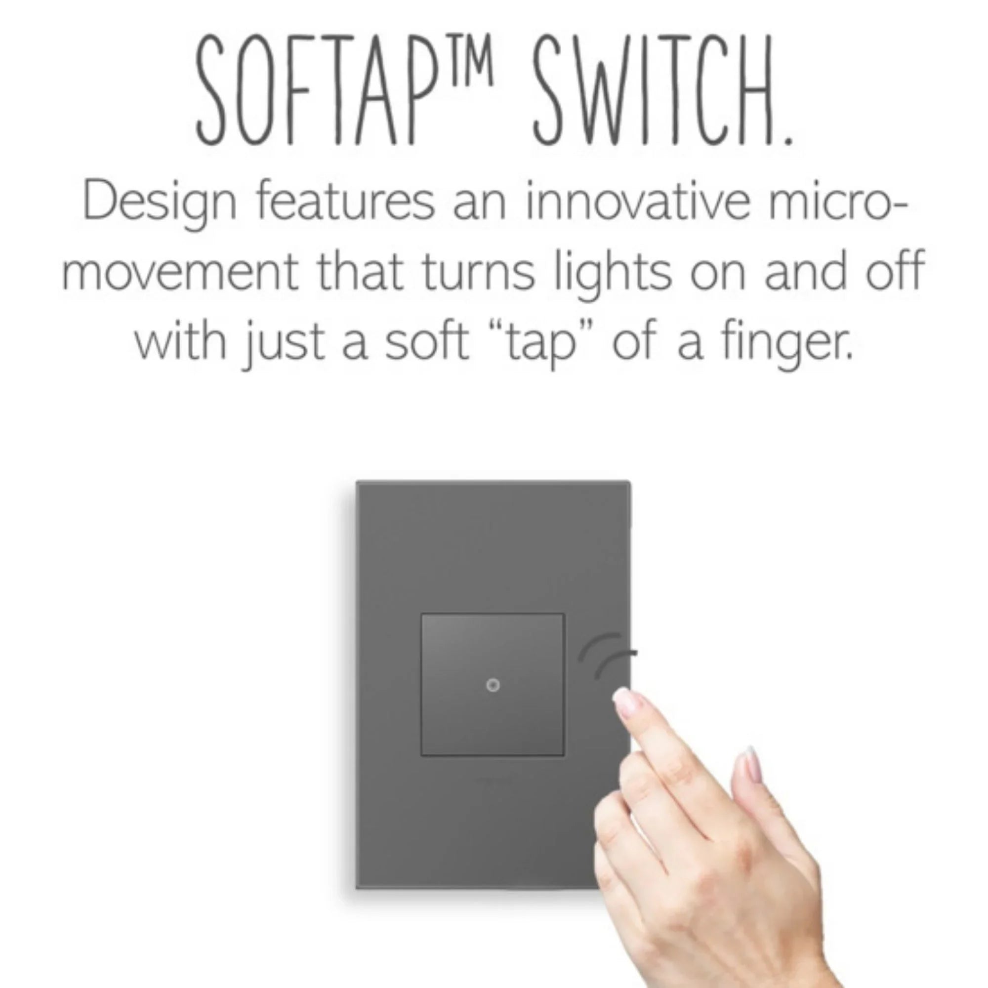 adorne 15-Amp sofTap Switch, Single Pole/3-Way, 120V, Magnesium - Bees Lighting