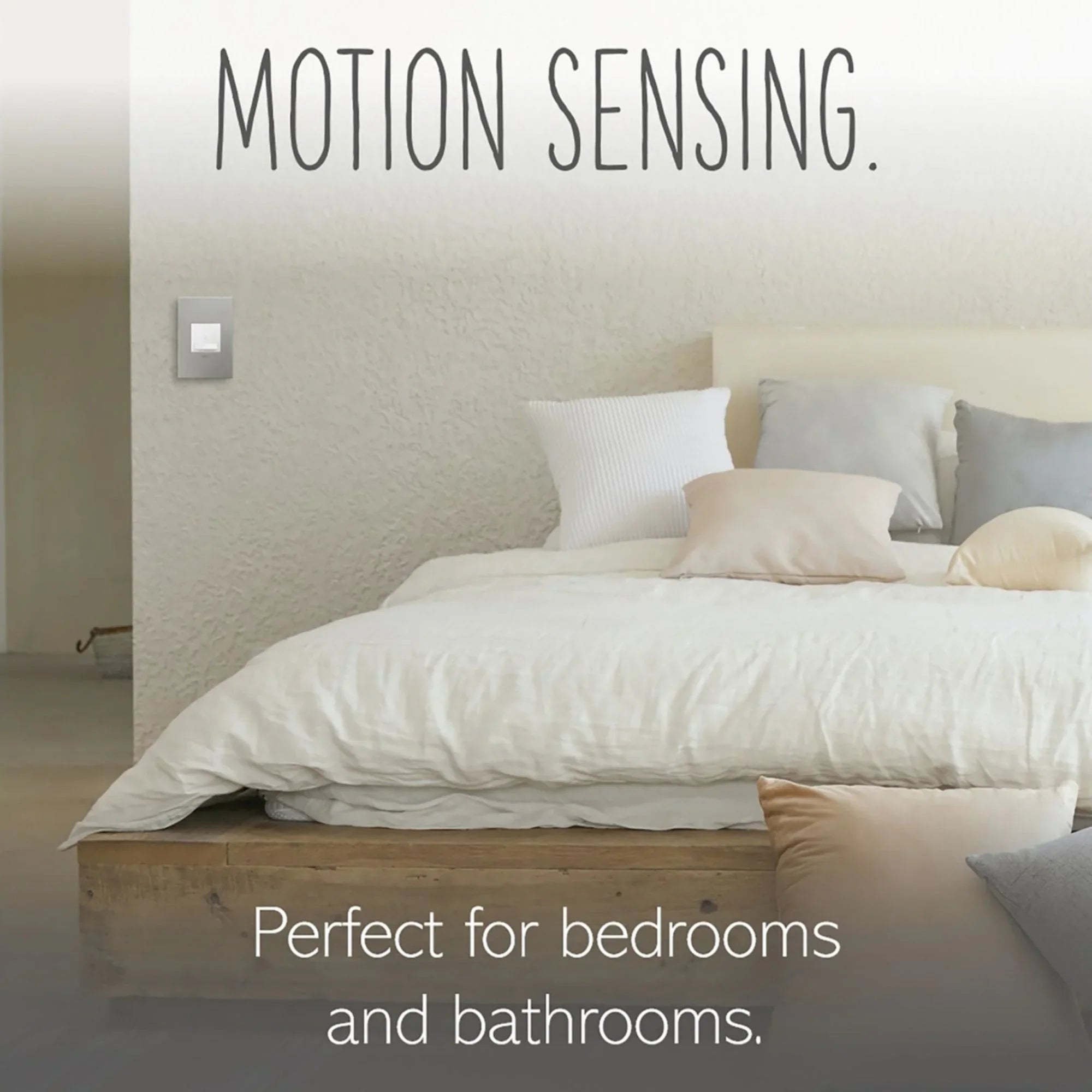 adorne Manual On/Auto Off Vacancy Motion Sensor Switch, 600W, 120V, Graphite - Bees Lighting