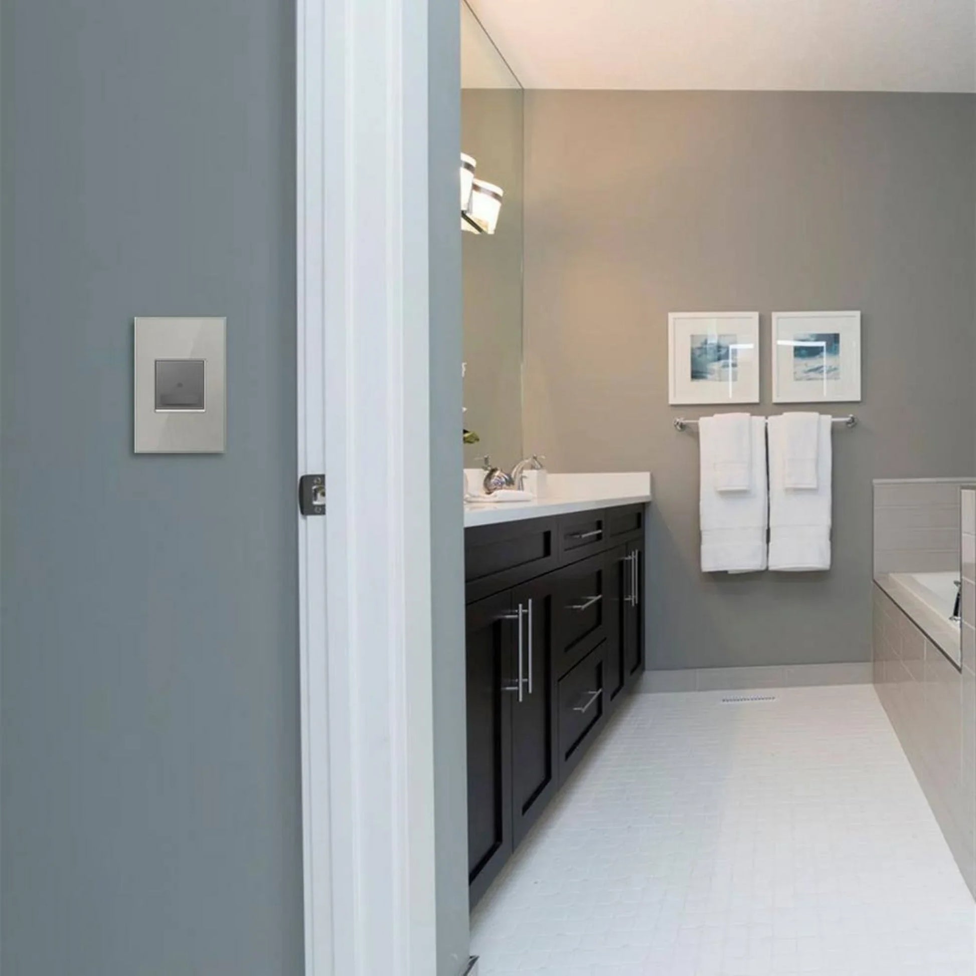 adorne Manual On/Auto Off Vacancy Motion Sensor Switch, 600W, 120V, Magnesium - Bees Lighting