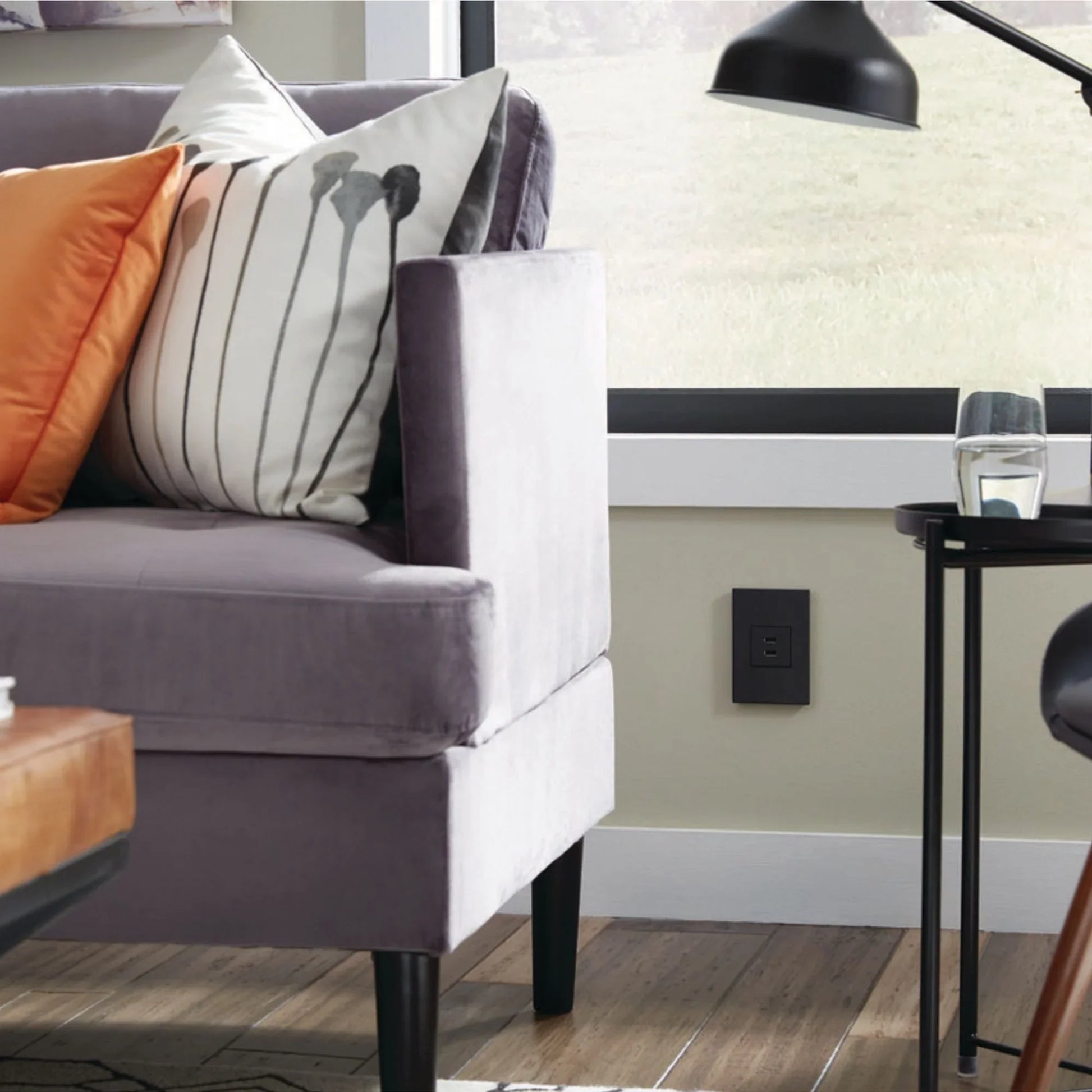 adorne 1-Gang Screwless Wall Plate, Graphite - Bees Lighting