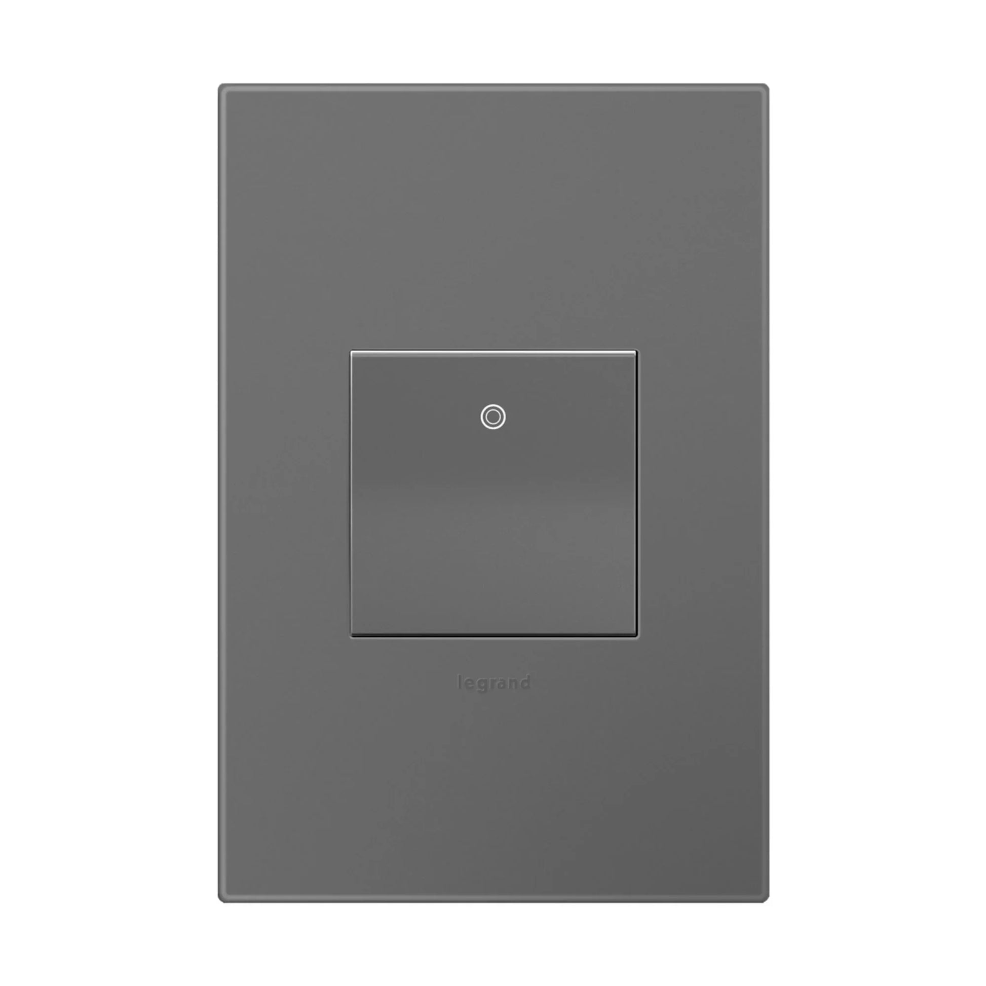 adorne 1-Gang Screwless Wall Plate, Magnesium - Bees Lighting