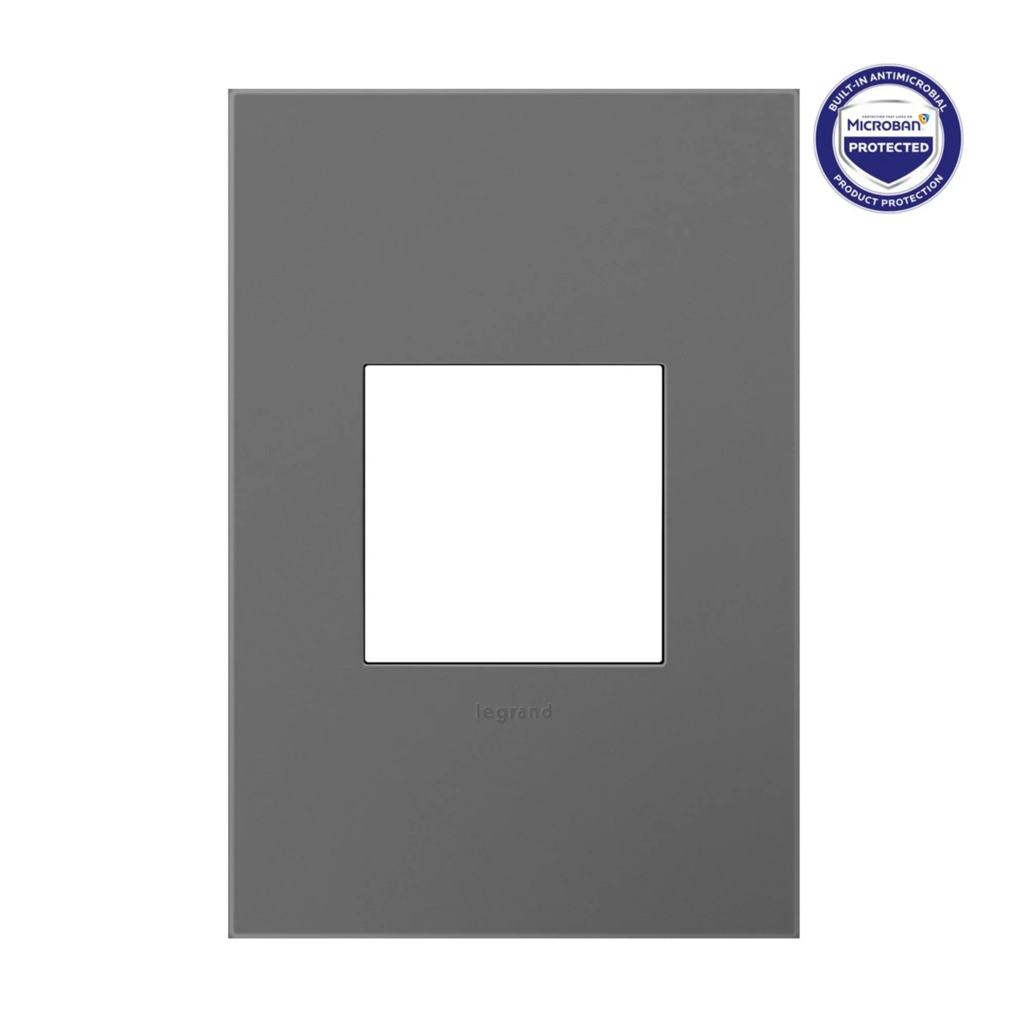 adorne 1-Gang Screwless Wall Plate, Magnesium - Bees Lighting