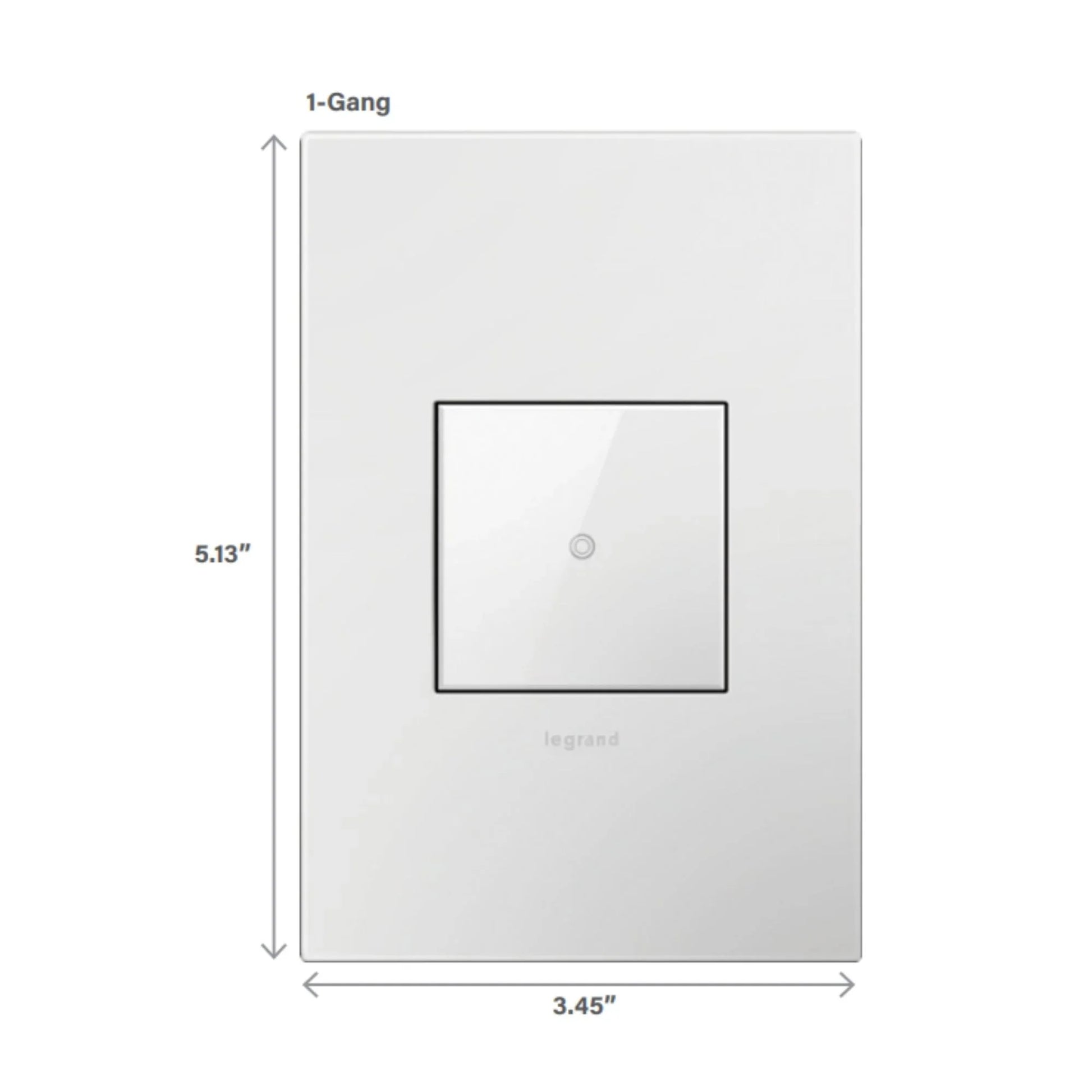 adorne 1-Gang Screwless Wall Plate, Magnesium - Bees Lighting