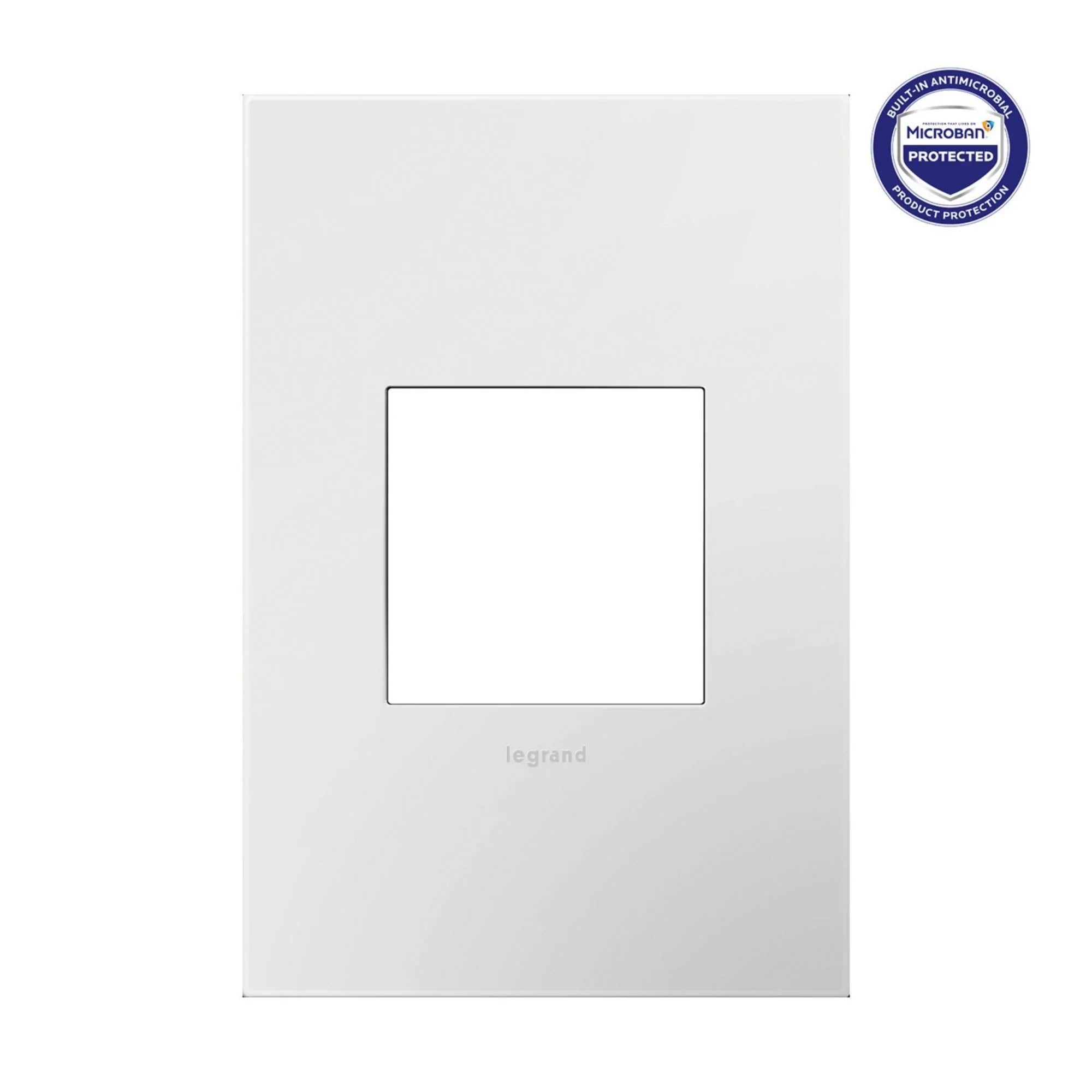 adorne 1-Gang Screwless Wall Plate, Glossy White on White - Bees Lighting