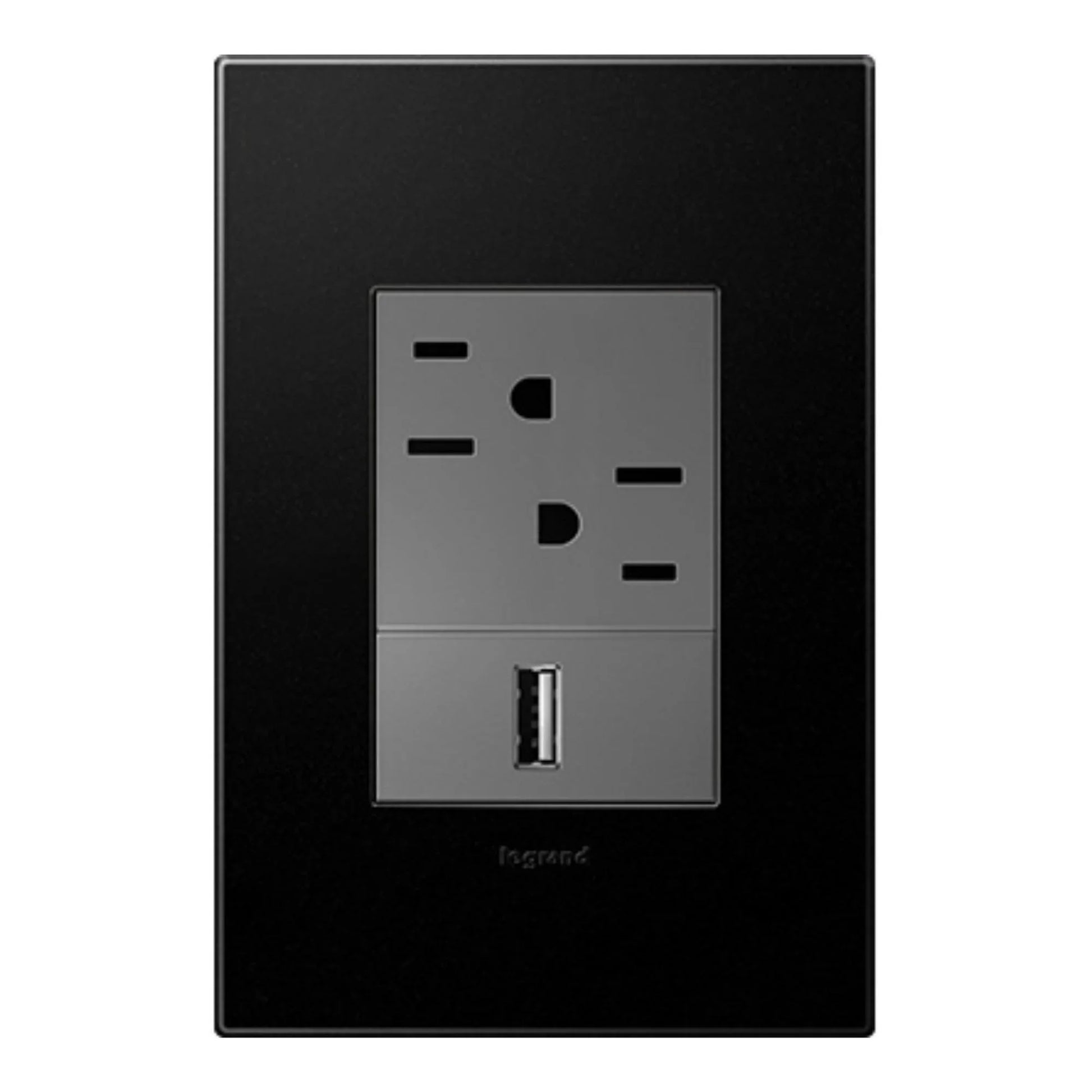 adorne 1-Gang-Plus Screwless wall Plate, Graphite - Bees Lighting