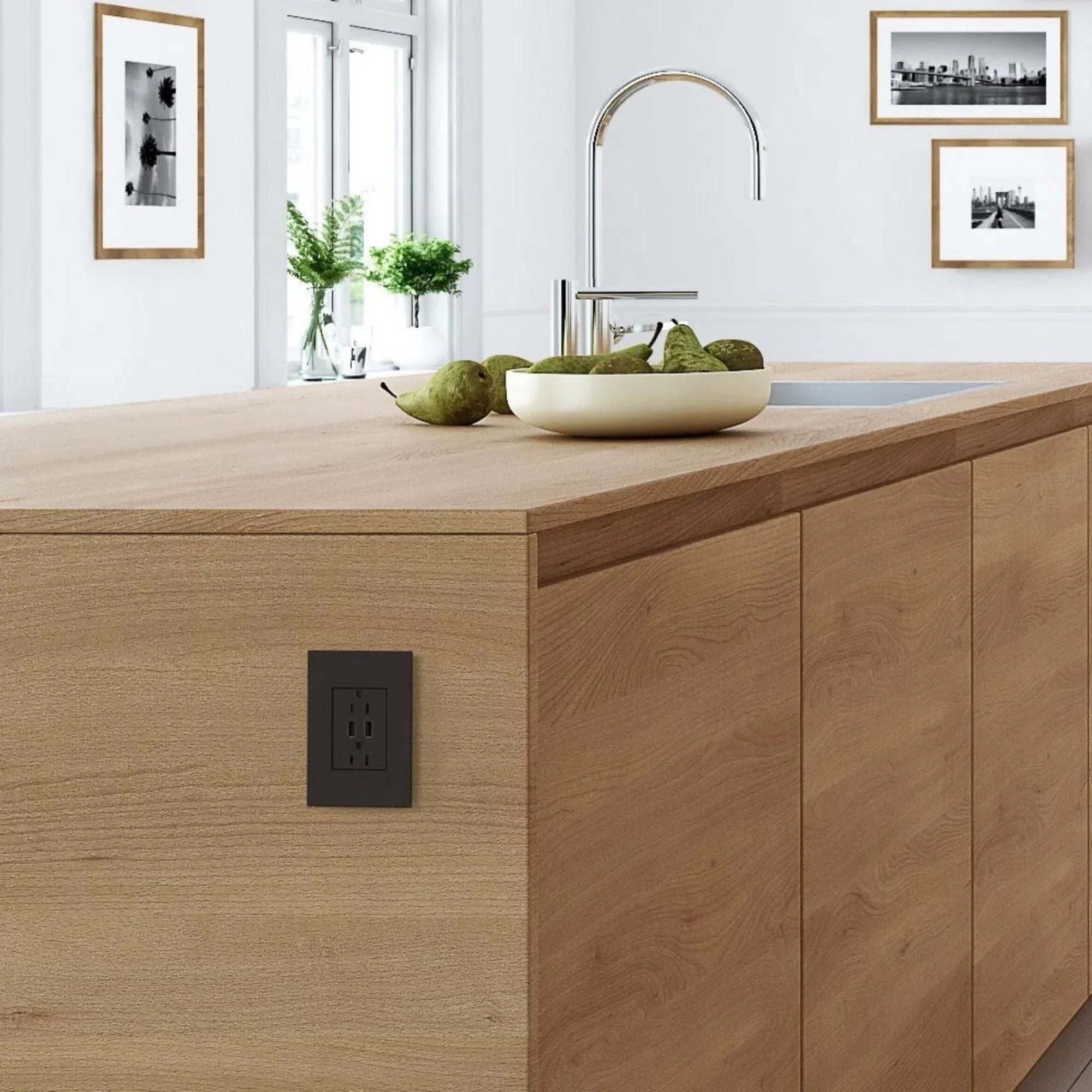 adorne 1-Gang-Plus Screwless wall Plate, Graphite - Bees Lighting