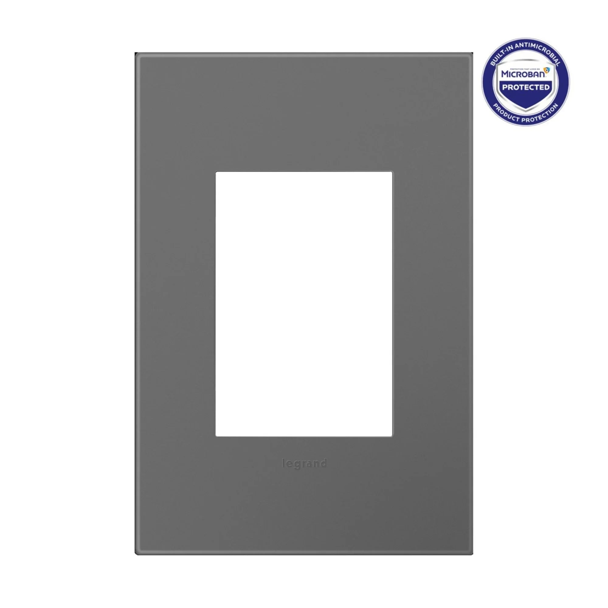 adorne 1-Gang-Plus Screwless wall Plate, Magnesium - Bees Lighting