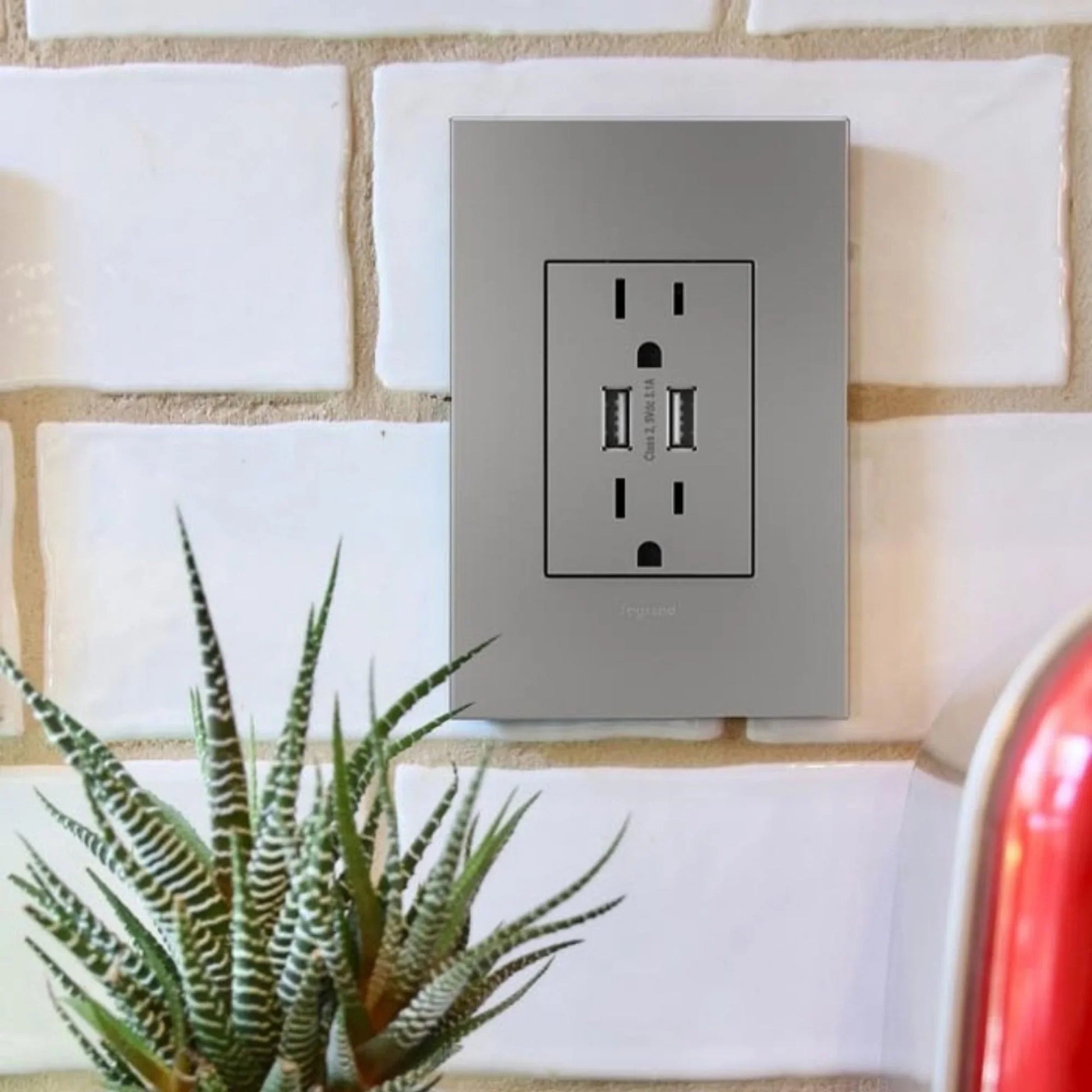 adorne 1-Gang-Plus Screwless wall Plate, Magnesium - Bees Lighting