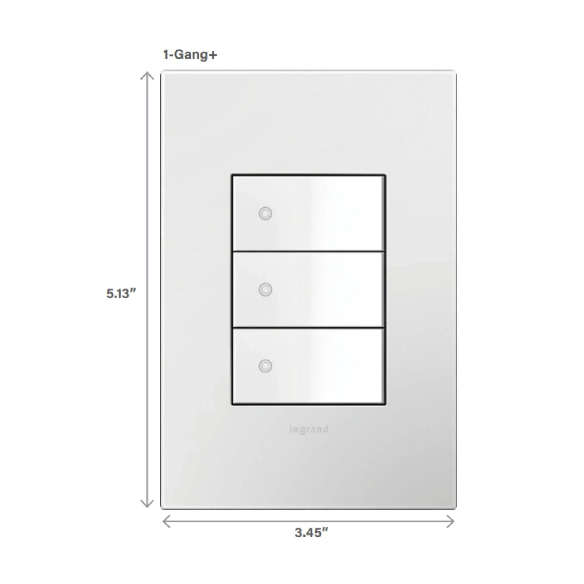 adorne 1-Gang-Plus Screwless wall Plate, Glossy White - Bees Lighting