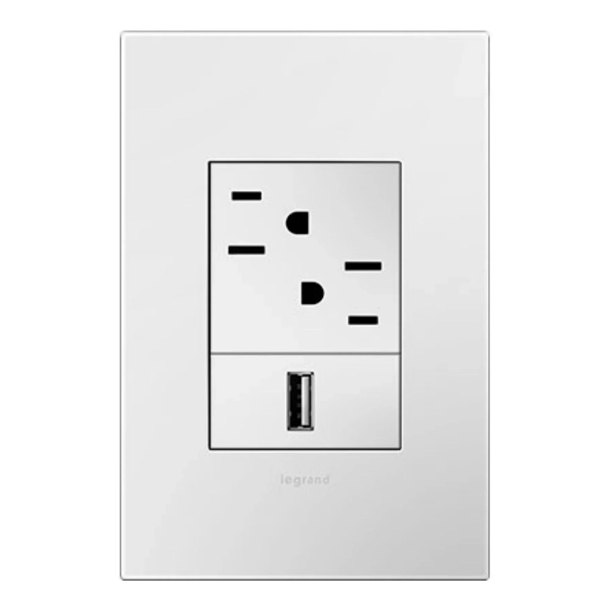 adorne 1-Gang-Plus Screwless wall Plate, Glossy White on White - Bees Lighting