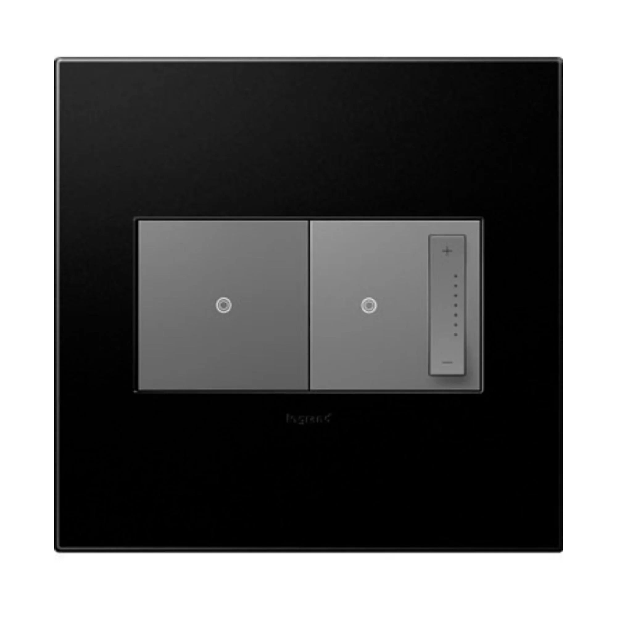 adorne 2-Gang Screwless Wall Plate, Graphite - Bees Lighting