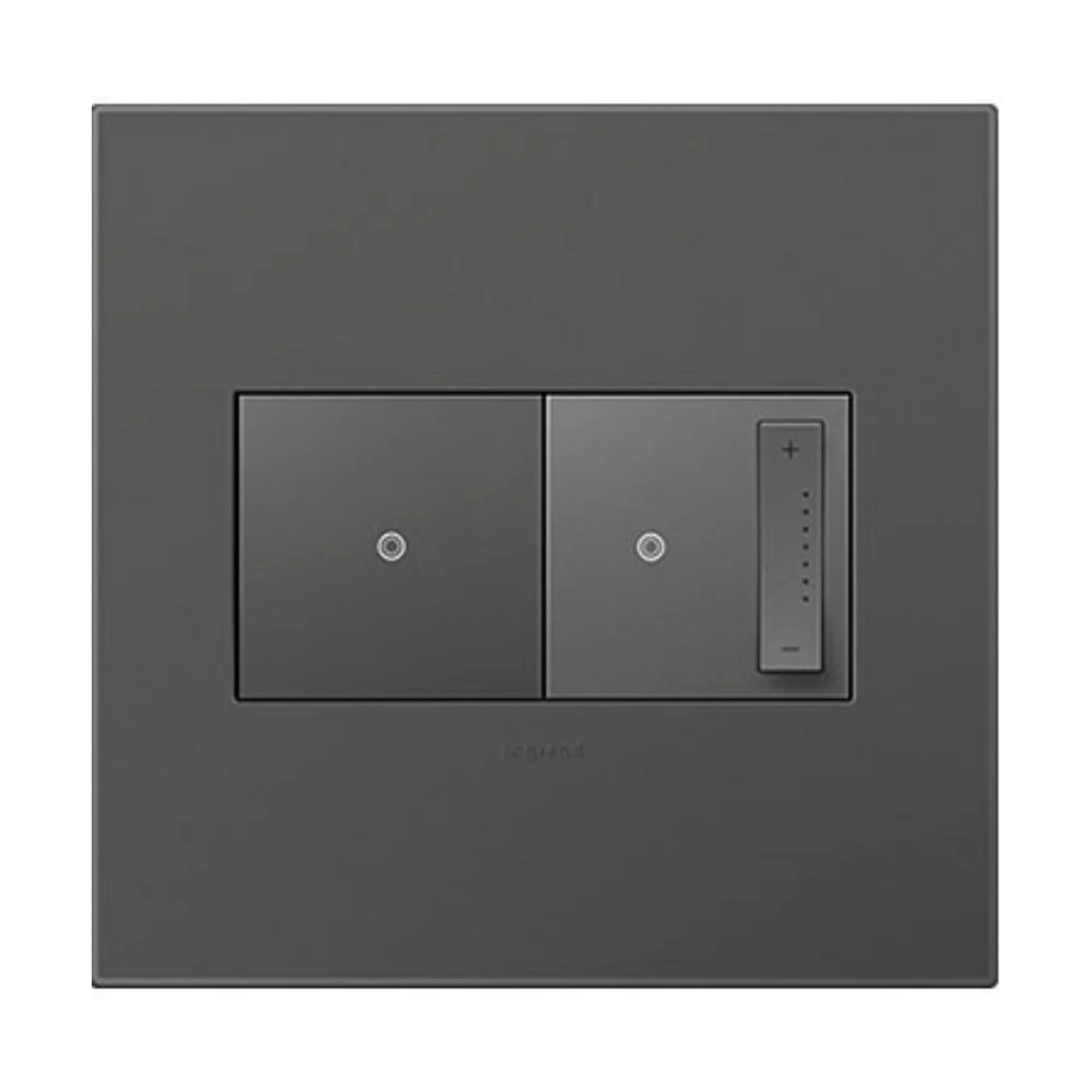 adorne 2-Gang Screwless Wall Plate, Magnesium - Bees Lighting
