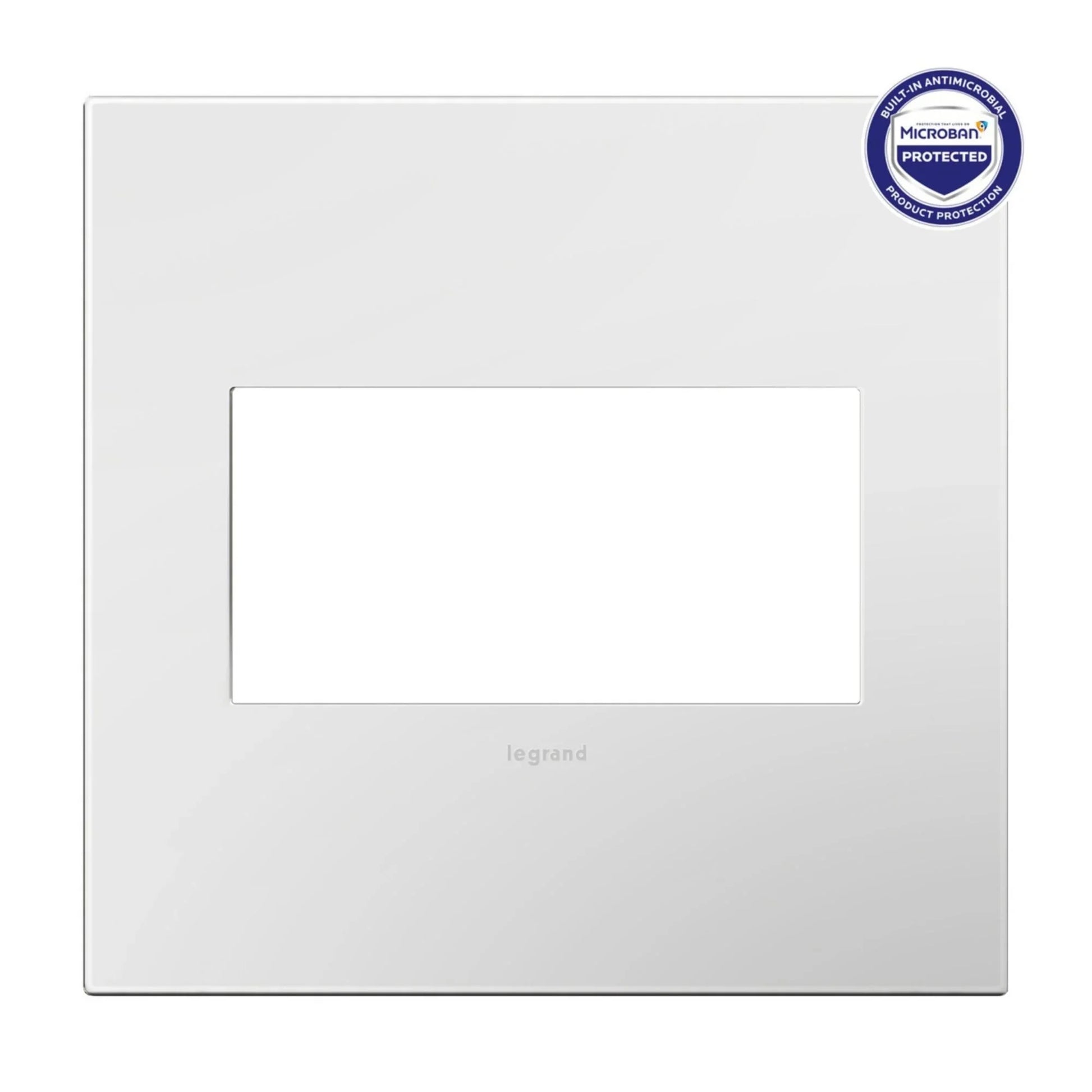 adorne 2-Gang Screwless Wall Plate, Glossy White on White - Bees Lighting