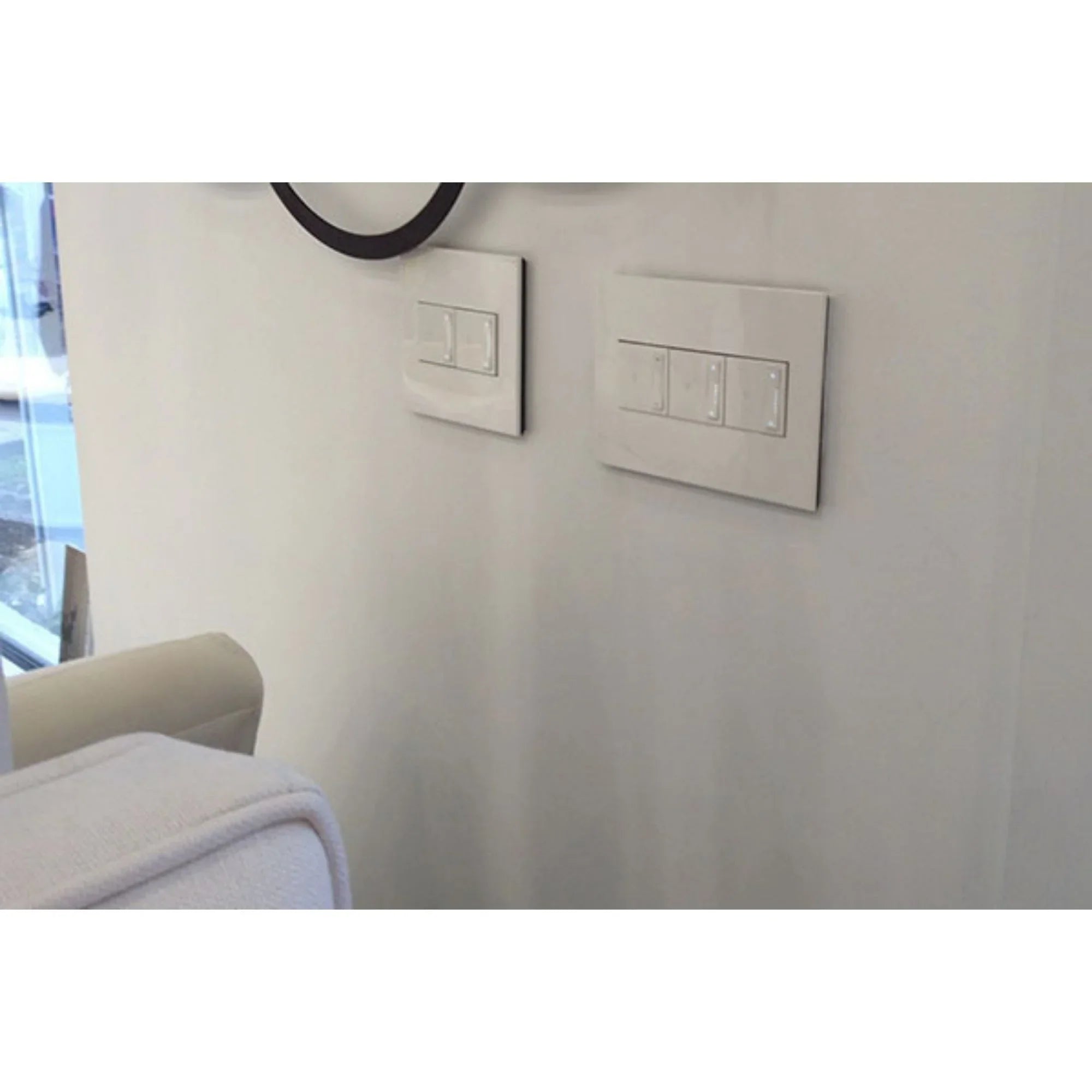 adorne 2-Gang Screwless Wall Plate, Glossy White on White - Bees Lighting