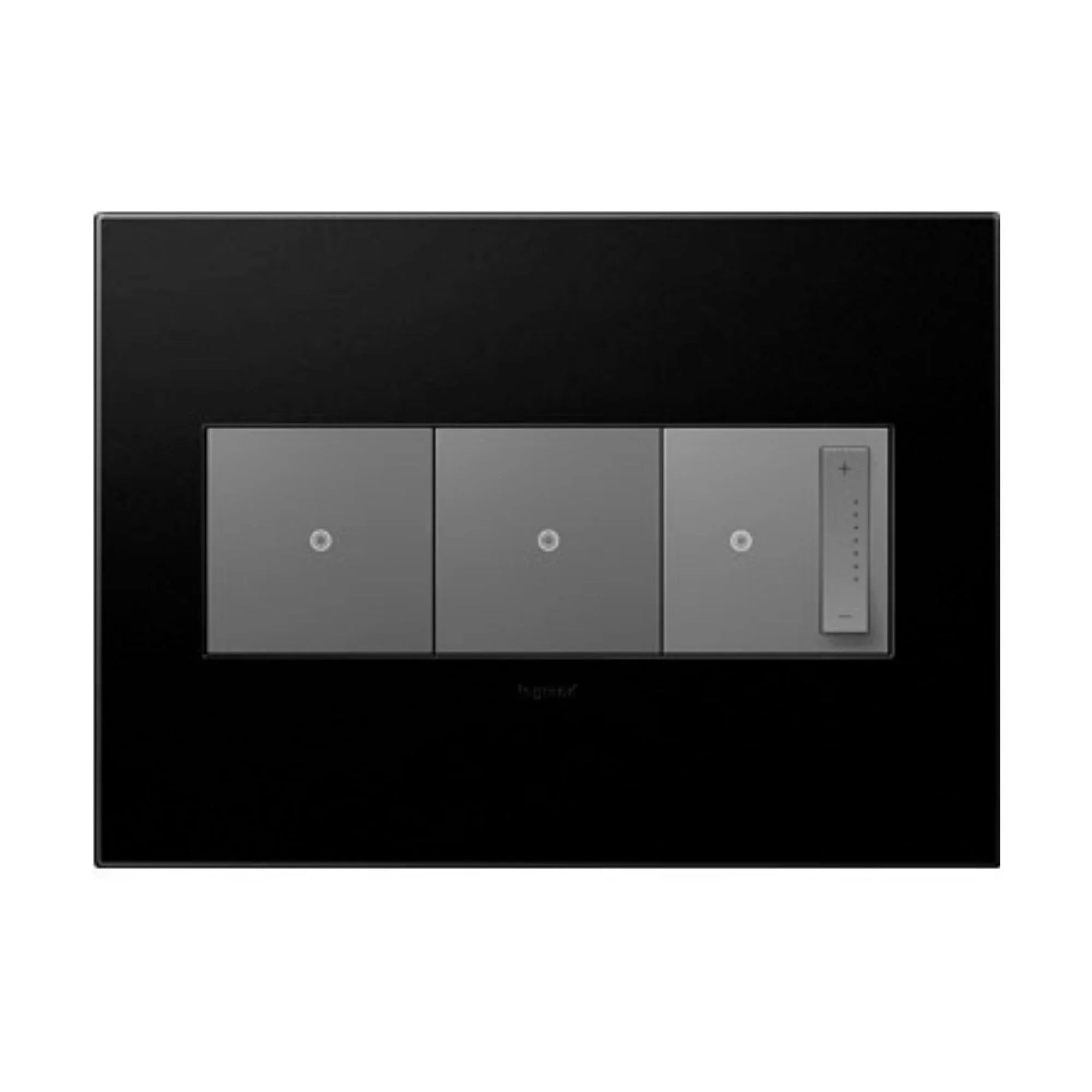 adorne 3-Gang Screwless Wall Plate, Graphite - Bees Lighting
