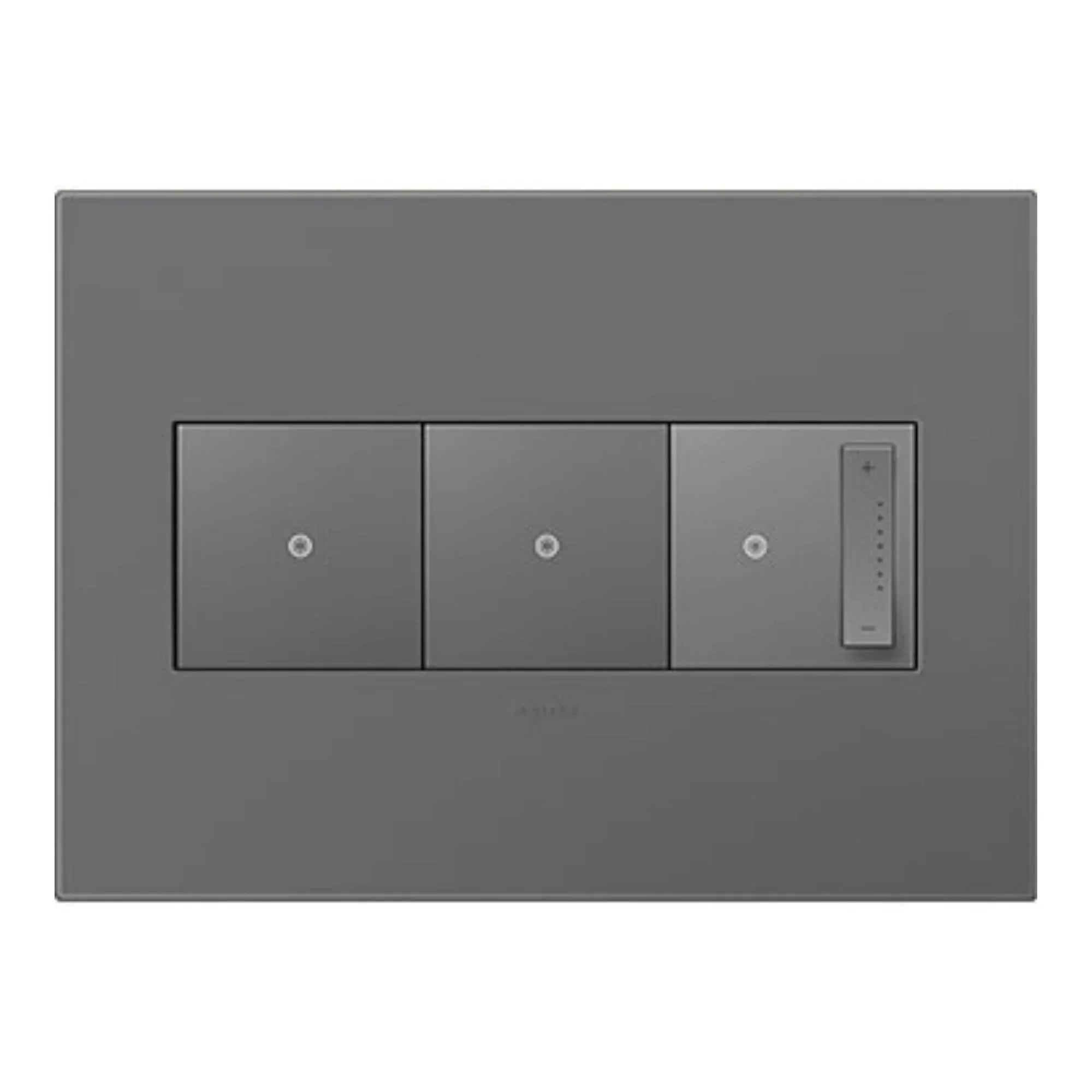 adorne 3-Gang Screwless Wall Plate, Magnesium - Bees Lighting