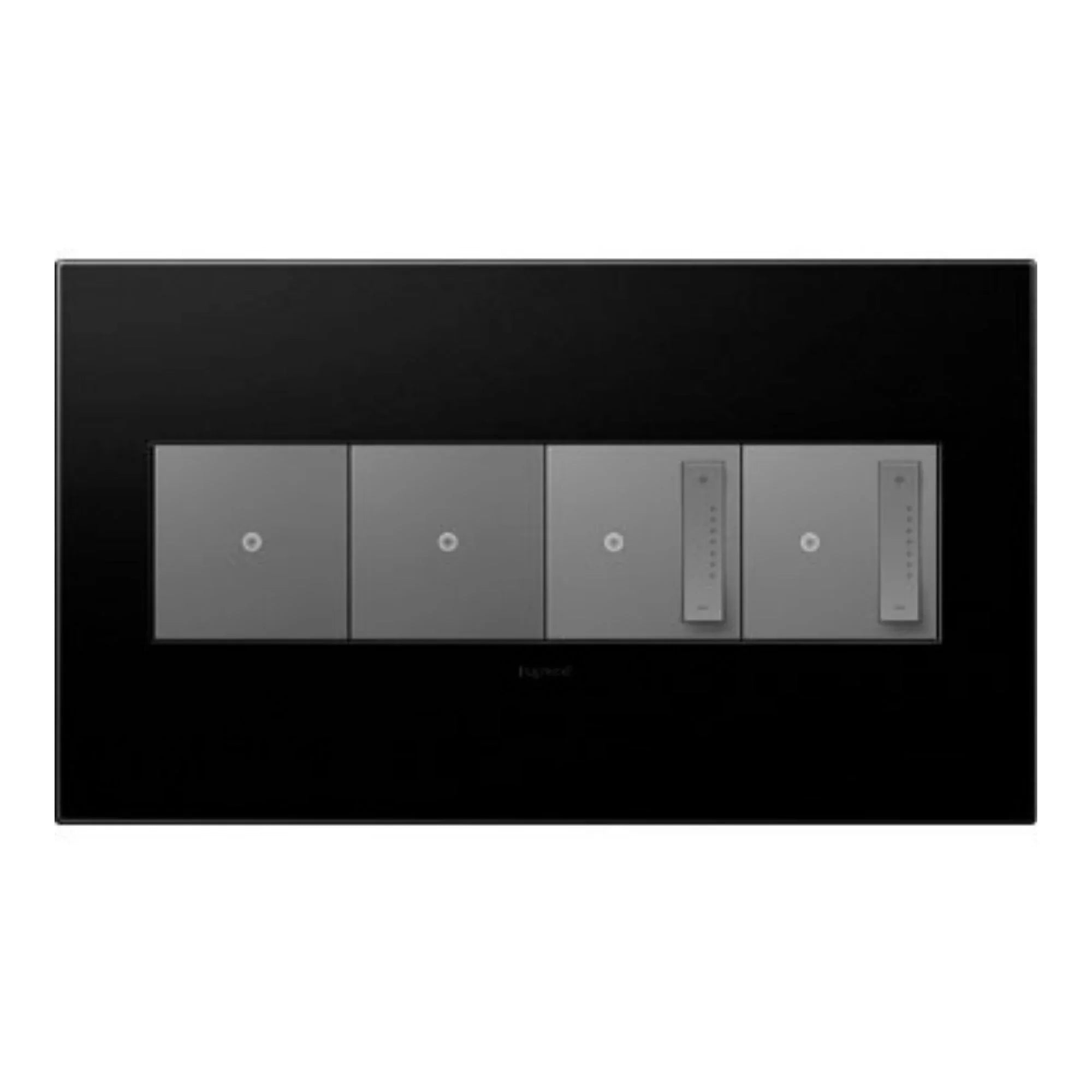 adorne 4-Gang Screwless Wall Plate, Graphite - Bees Lighting