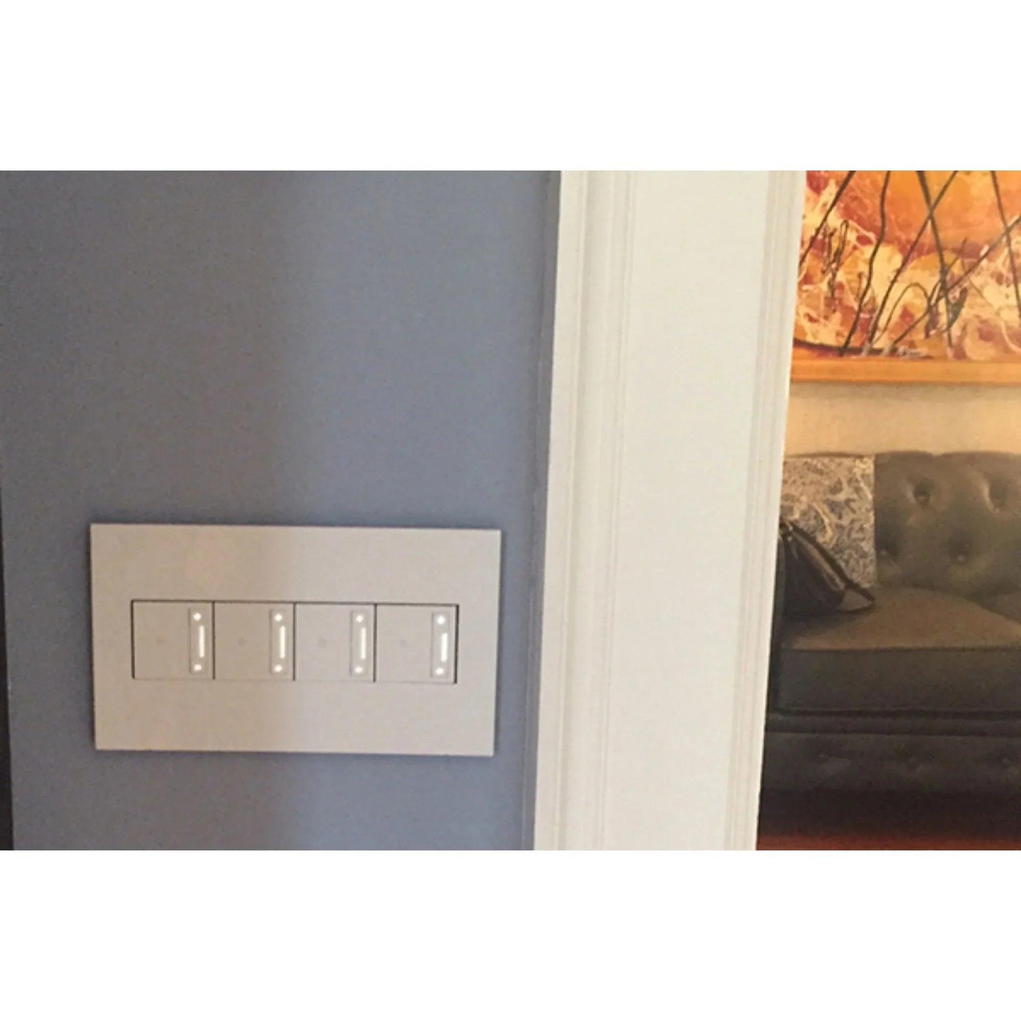 adorne 4-Gang Screwless Wall Plate, Glossy White - Bees Lighting