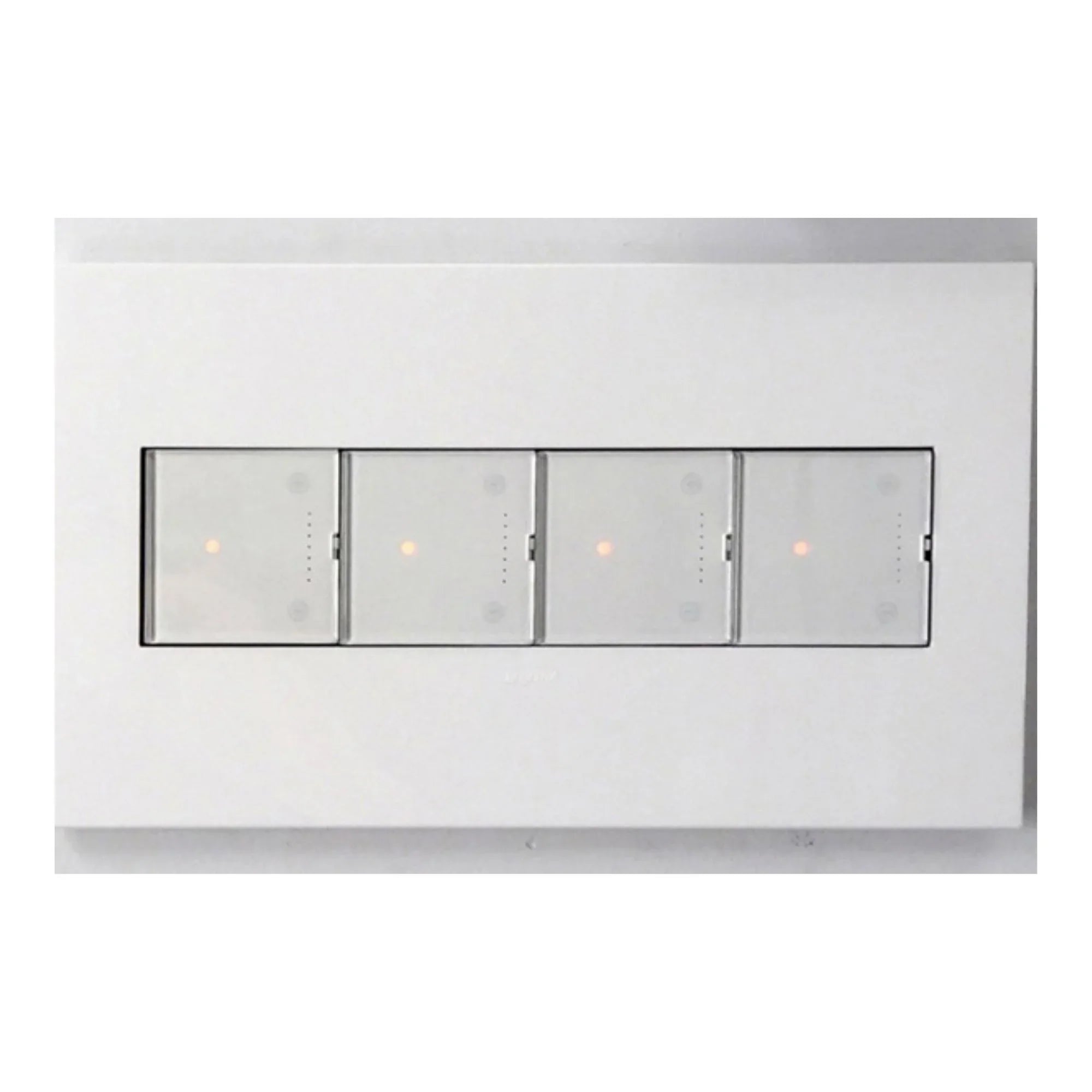 adorne 4-Gang Screwless Wall Plate, Glossy White on White - Bees Lighting