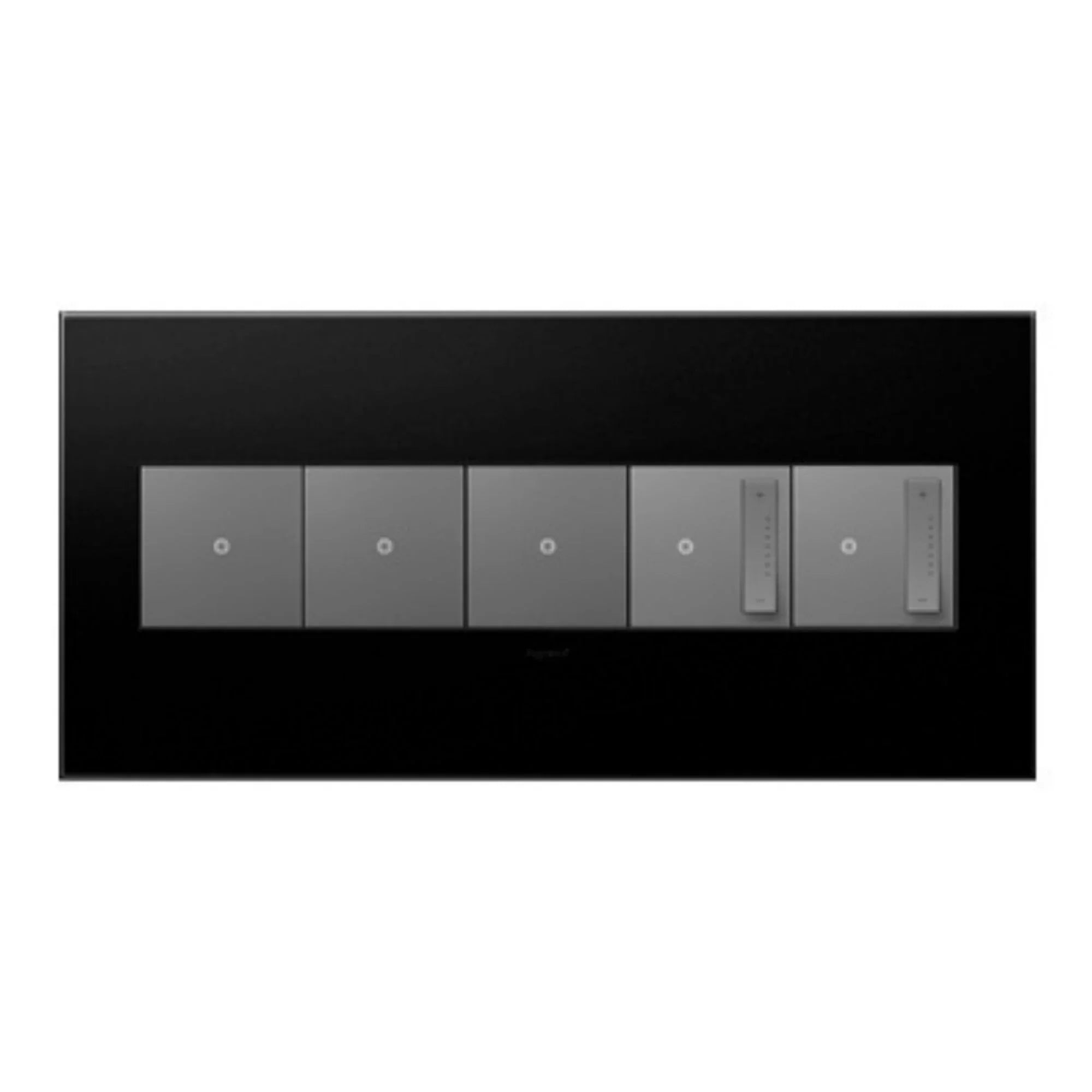 adorne 5-Gang Screwless Wall Plate, Graphite - Bees Lighting