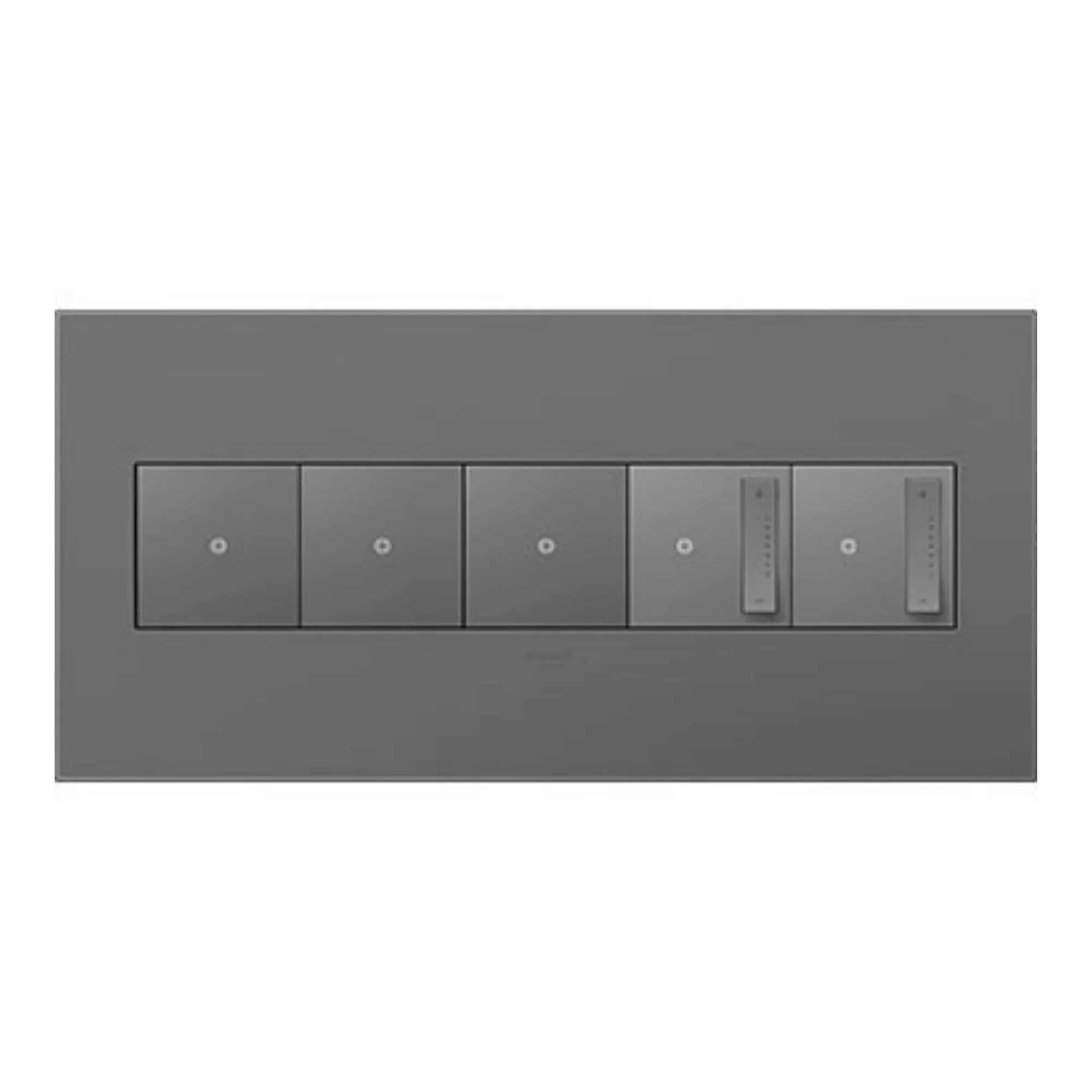 adorne 5-Gang Screwless Wall Plate, Magnesium - Bees Lighting