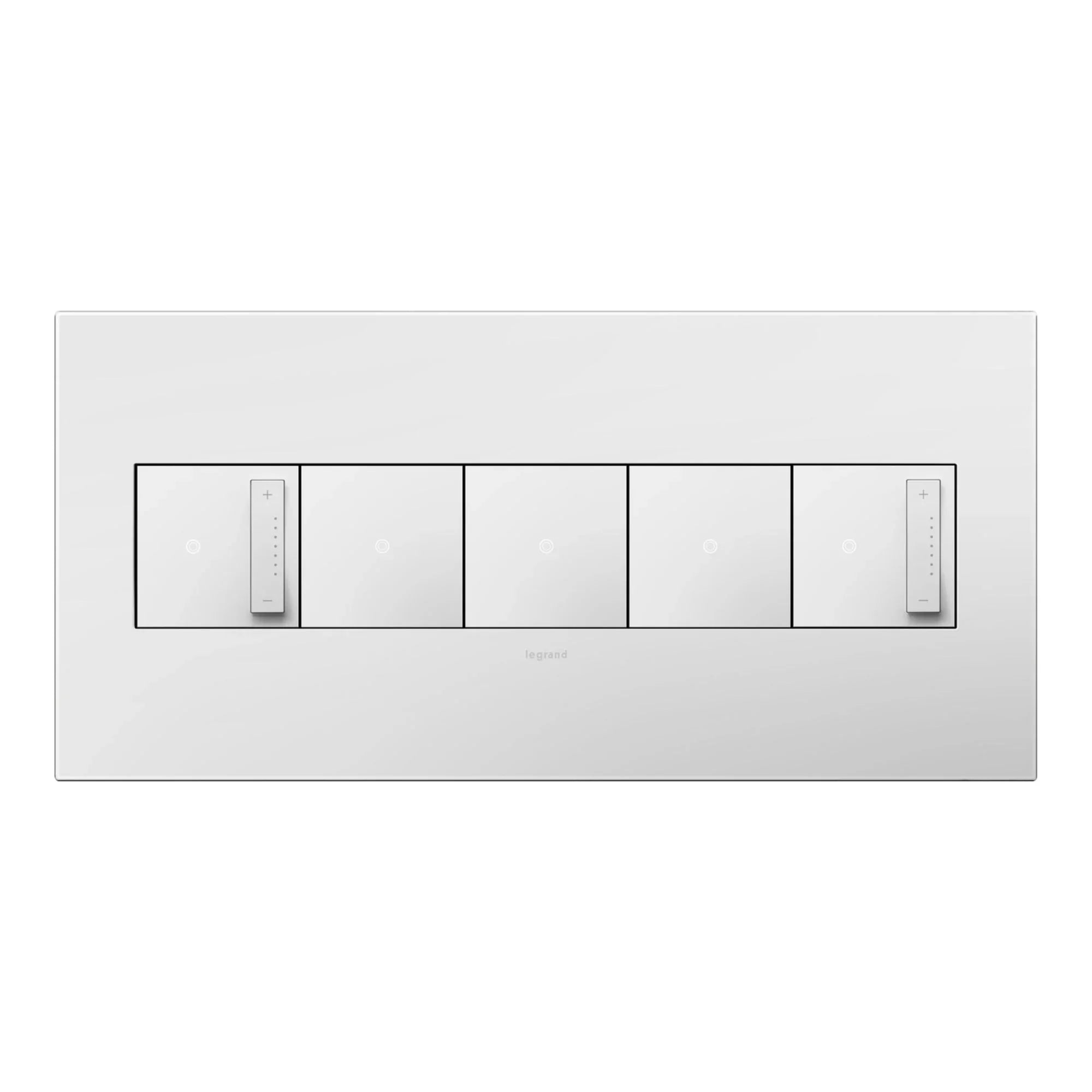 adorne 5-Gang Screwless Wall Plate, Glossy White - Bees Lighting