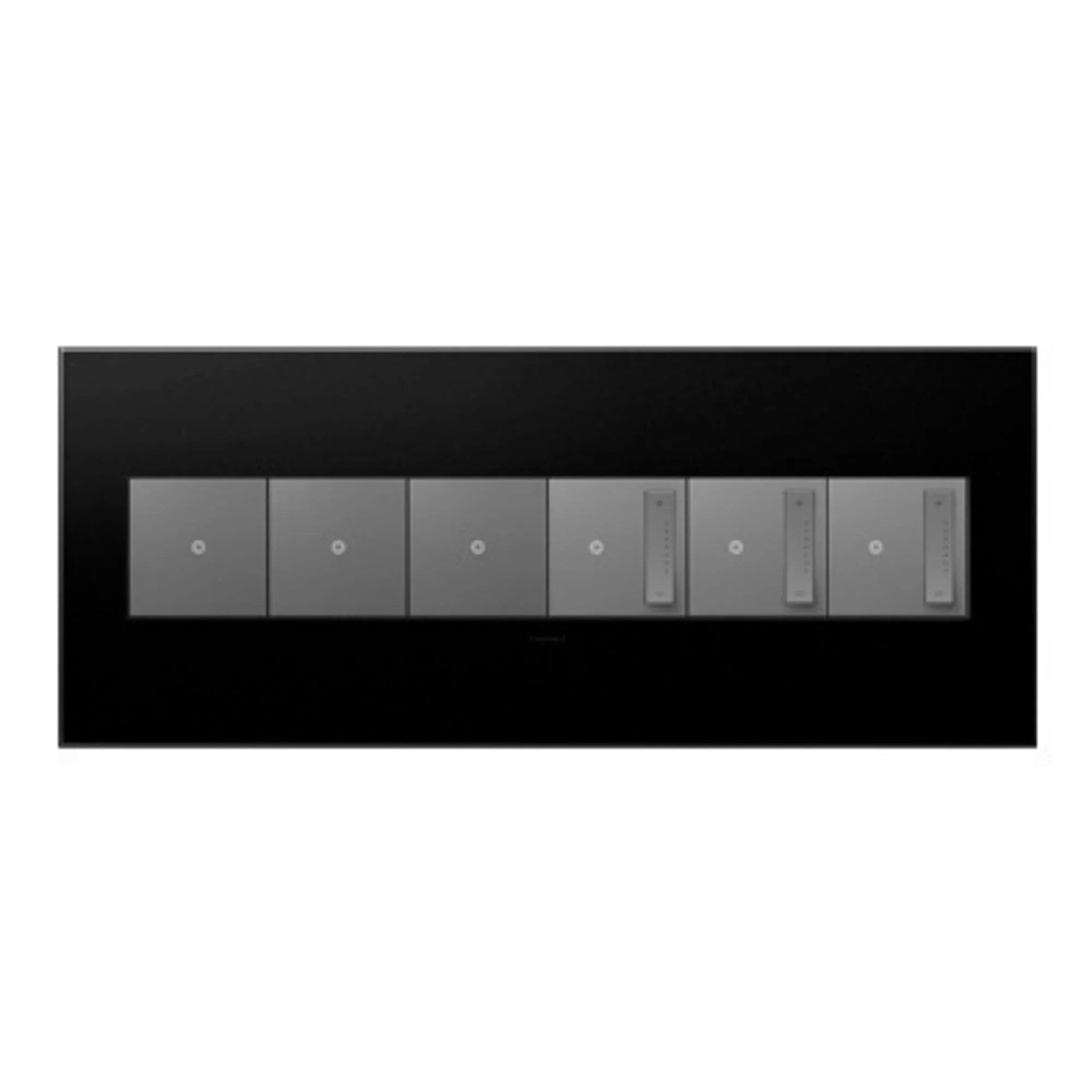 adorne 6-Gang Screwless Wall Plate, Graphite - Bees Lighting
