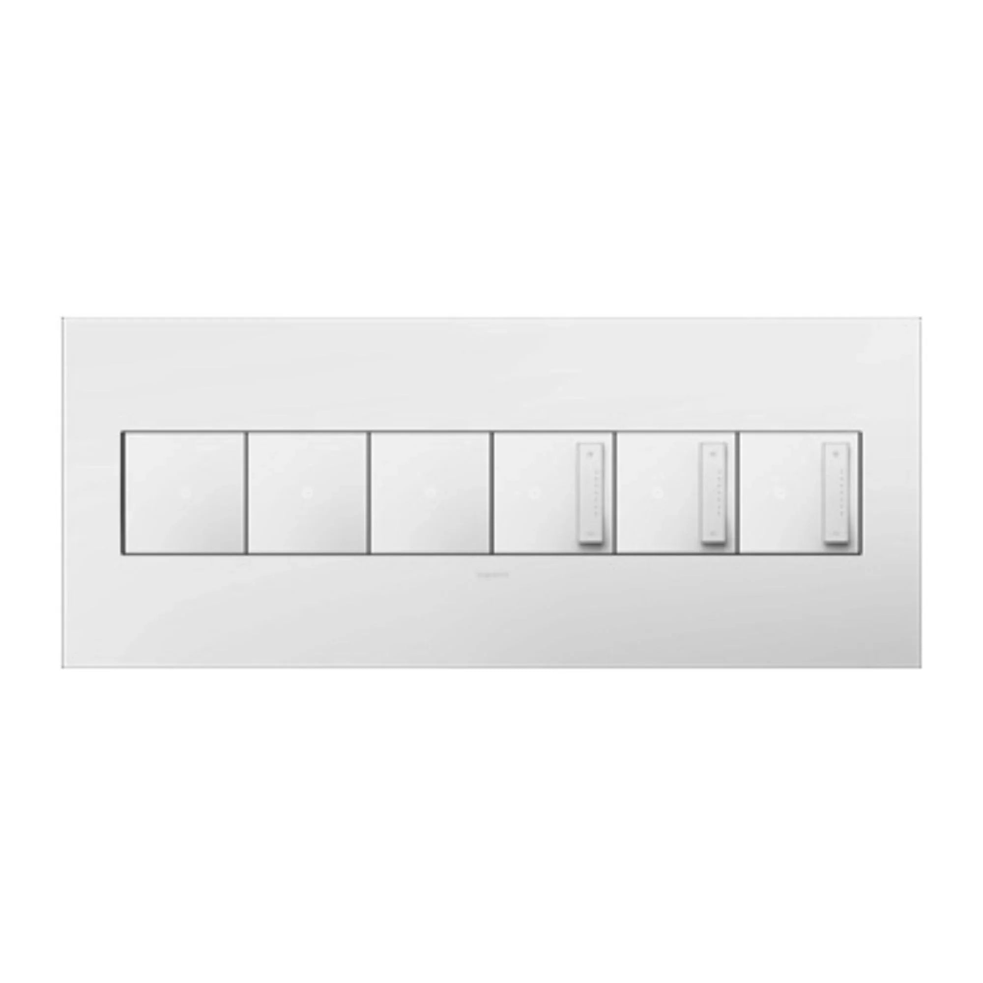 adorne 6-Gang Screwless Wall Plate, Glossy White - Bees Lighting