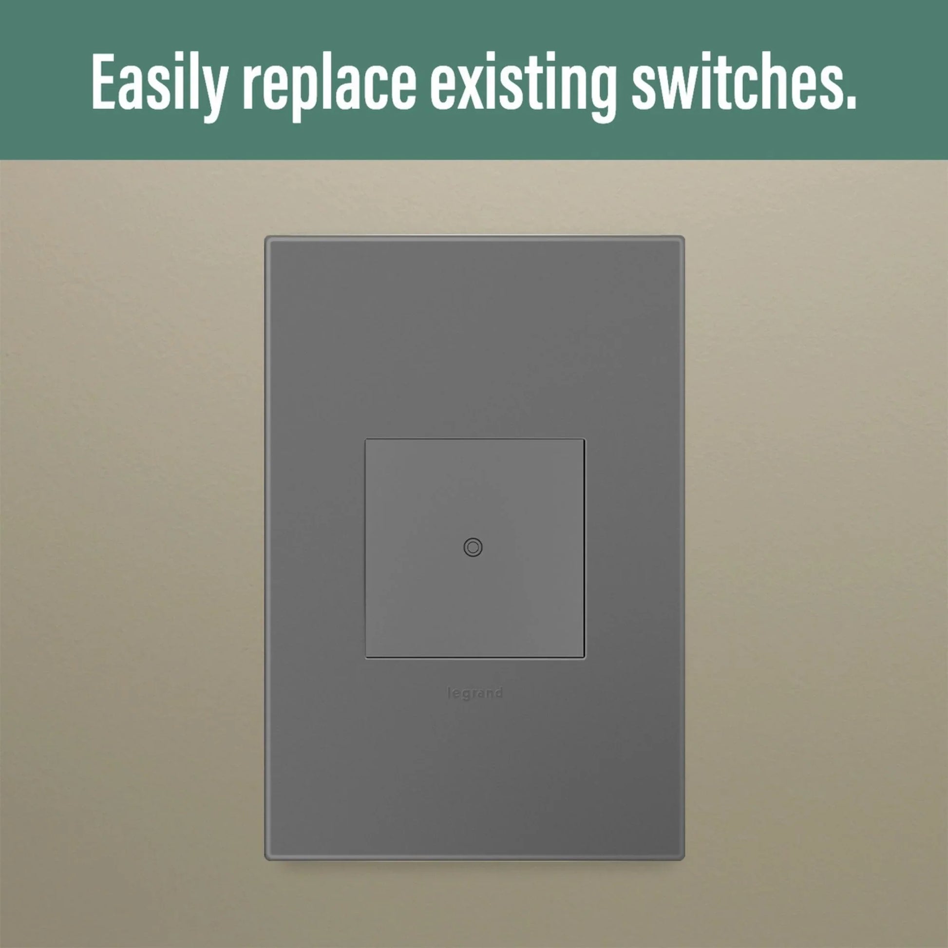 adorne Smart Switch With Netatmo, 15A, Magnesium - Bees Lighting