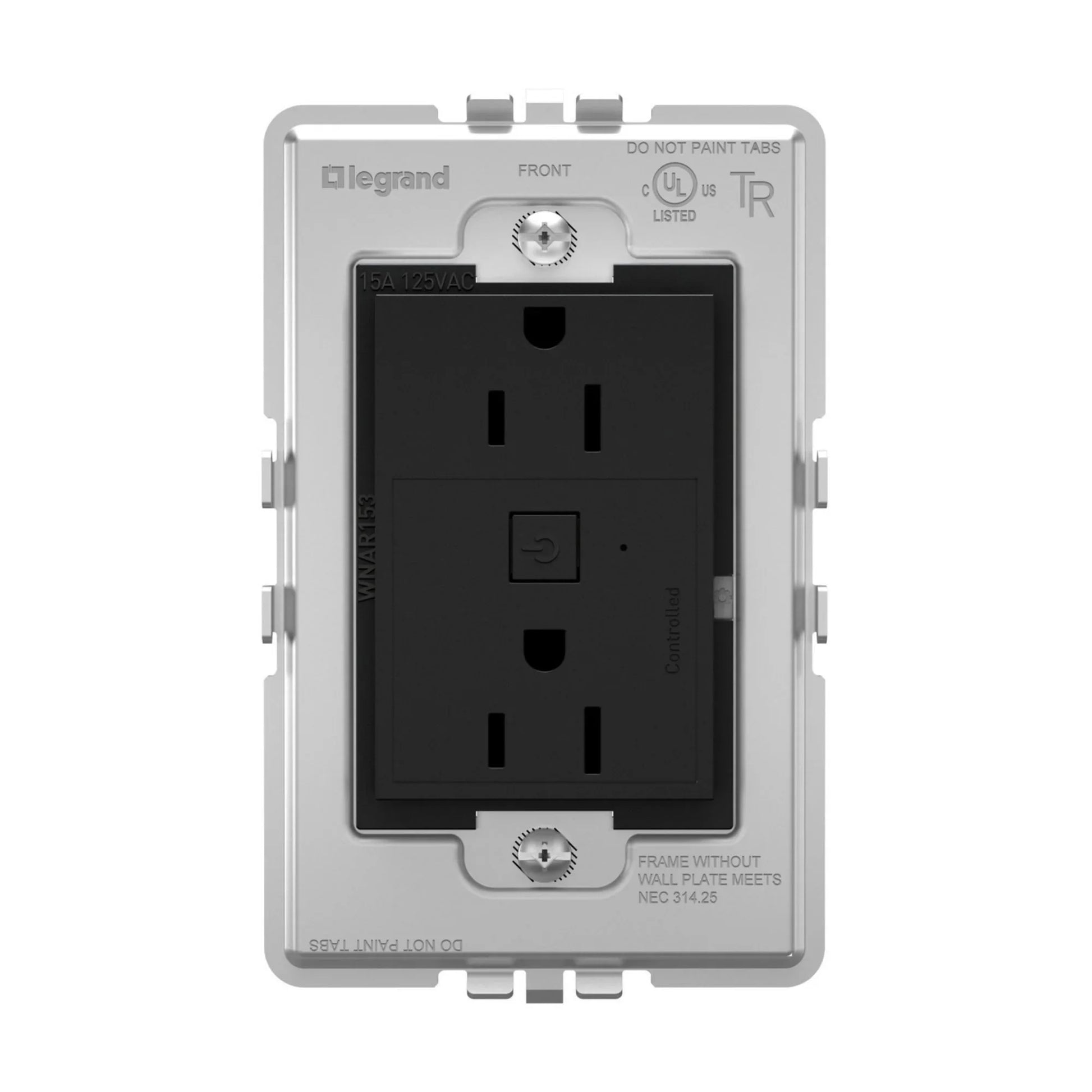 adorne 15A Smart Outlet with Netatmo Plus-Size, Graphite - Bees Lighting