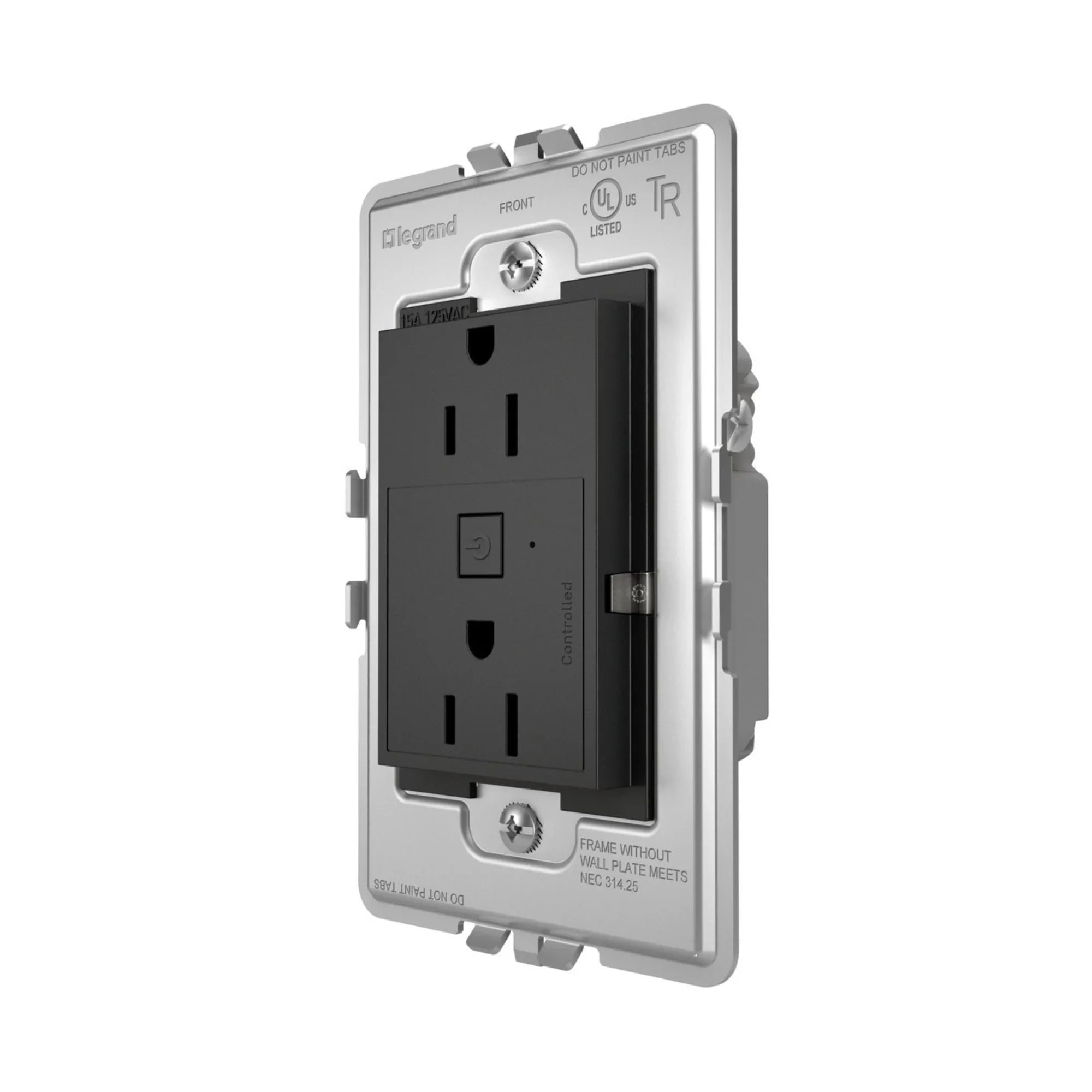 adorne 15A Smart Outlet with Netatmo Plus-Size, Graphite - Bees Lighting