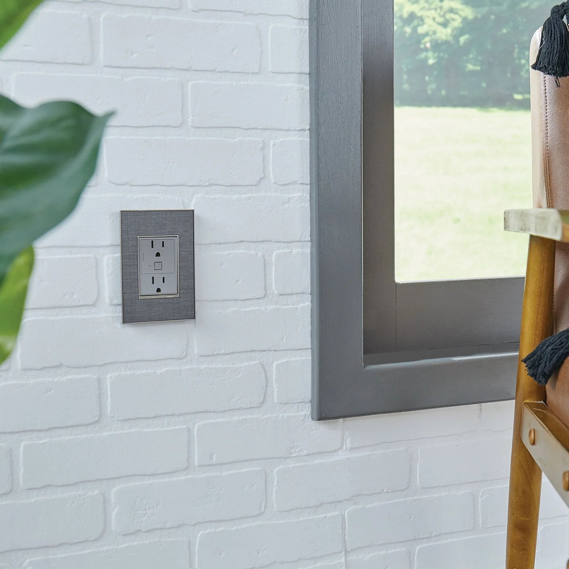 adorne 15A Smart Outlet with Netatmo Plus-Size, Graphite - Bees Lighting